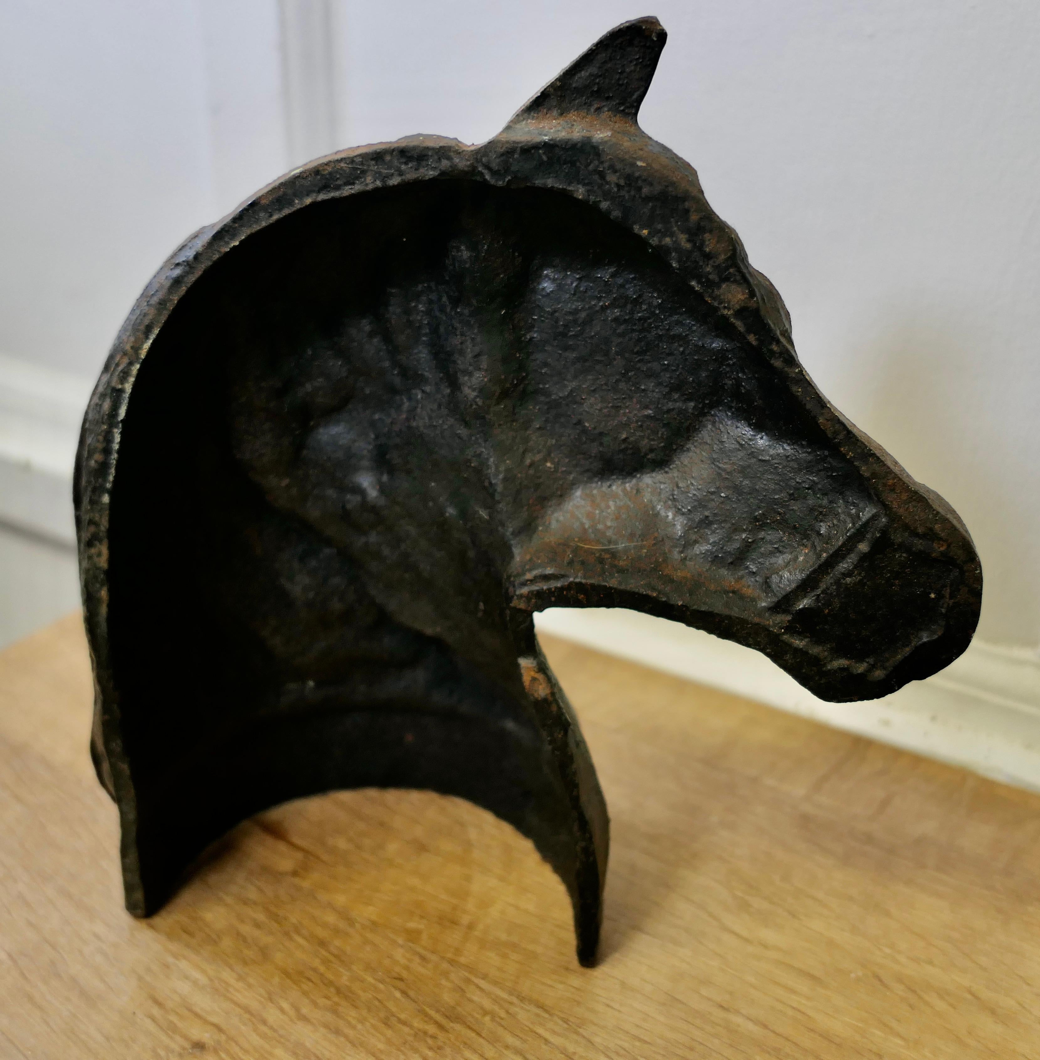 Cast Iron Half Horse Head, Door Stop    For Sale 1