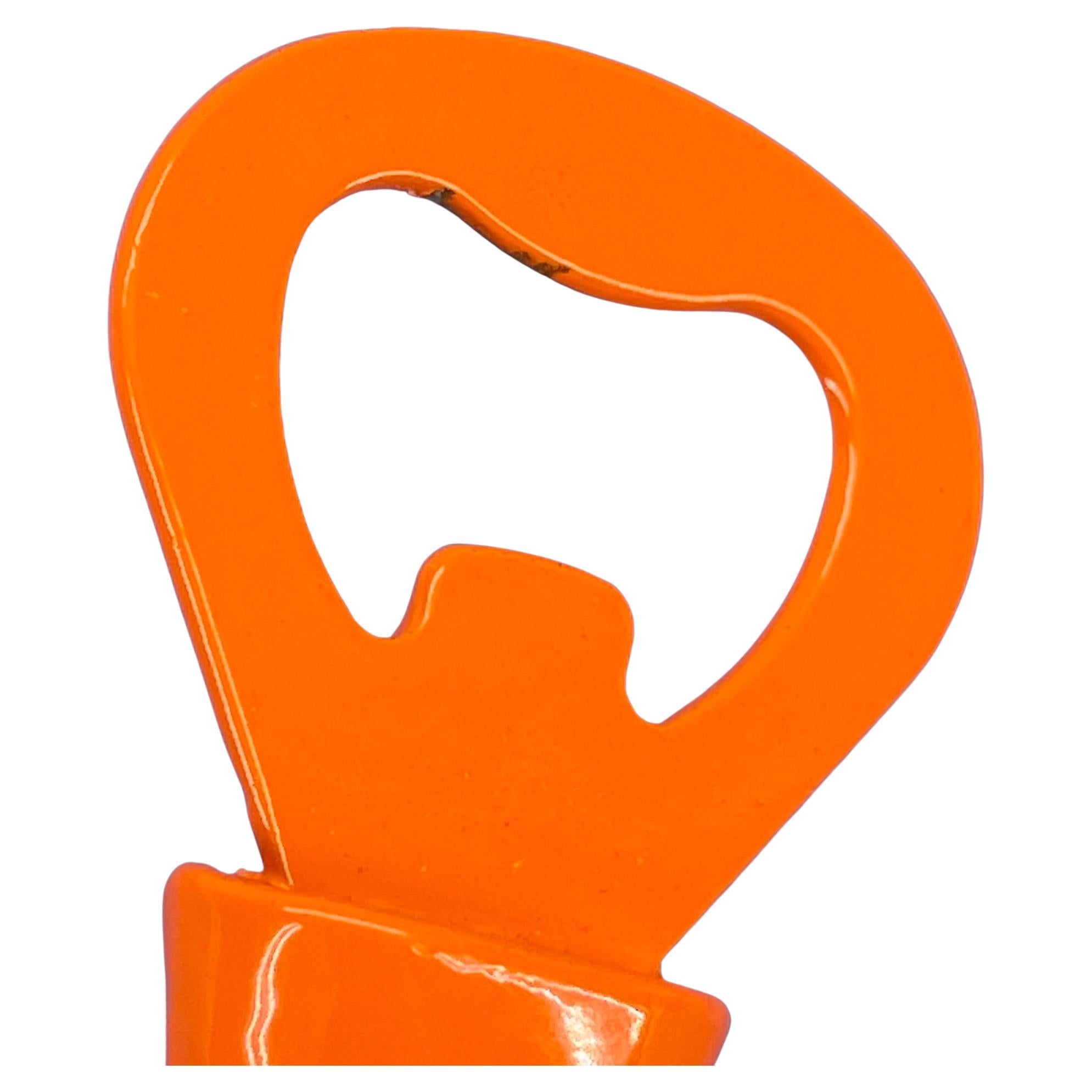 American Cast Iron Hand Bottle Opener, Powder Coated Bright Orange