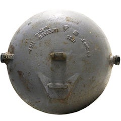 Cast Iron Holophane Glass Vintage Industrial Cage Lamp