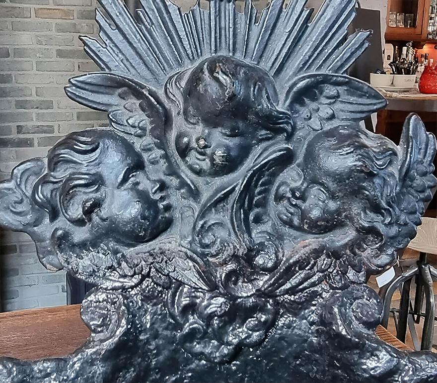 Belgian Cast iron holy water font 19th Century