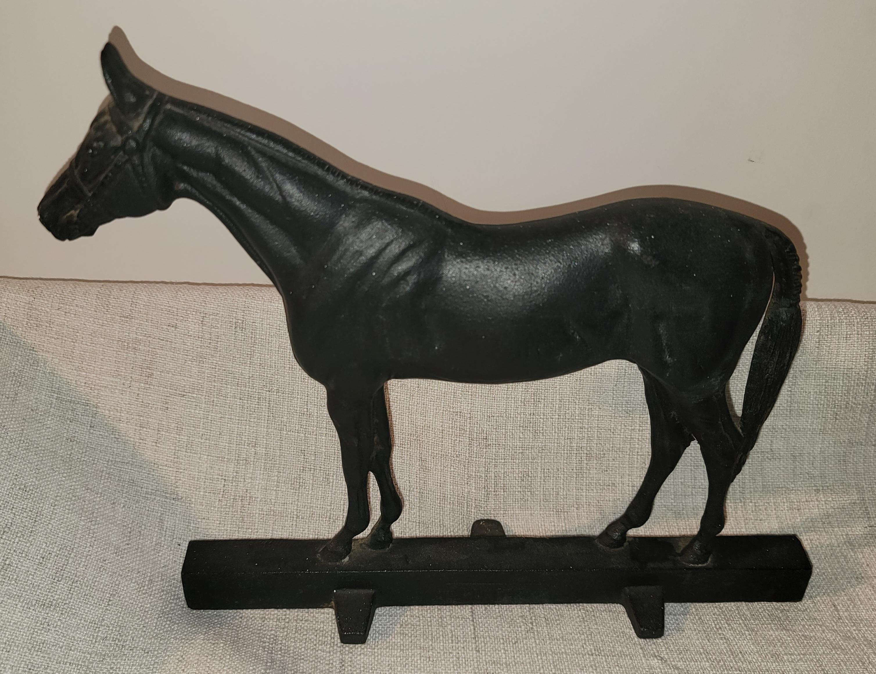20th Century Cast Iron Horse Doorstop Signed Hunter For Sale