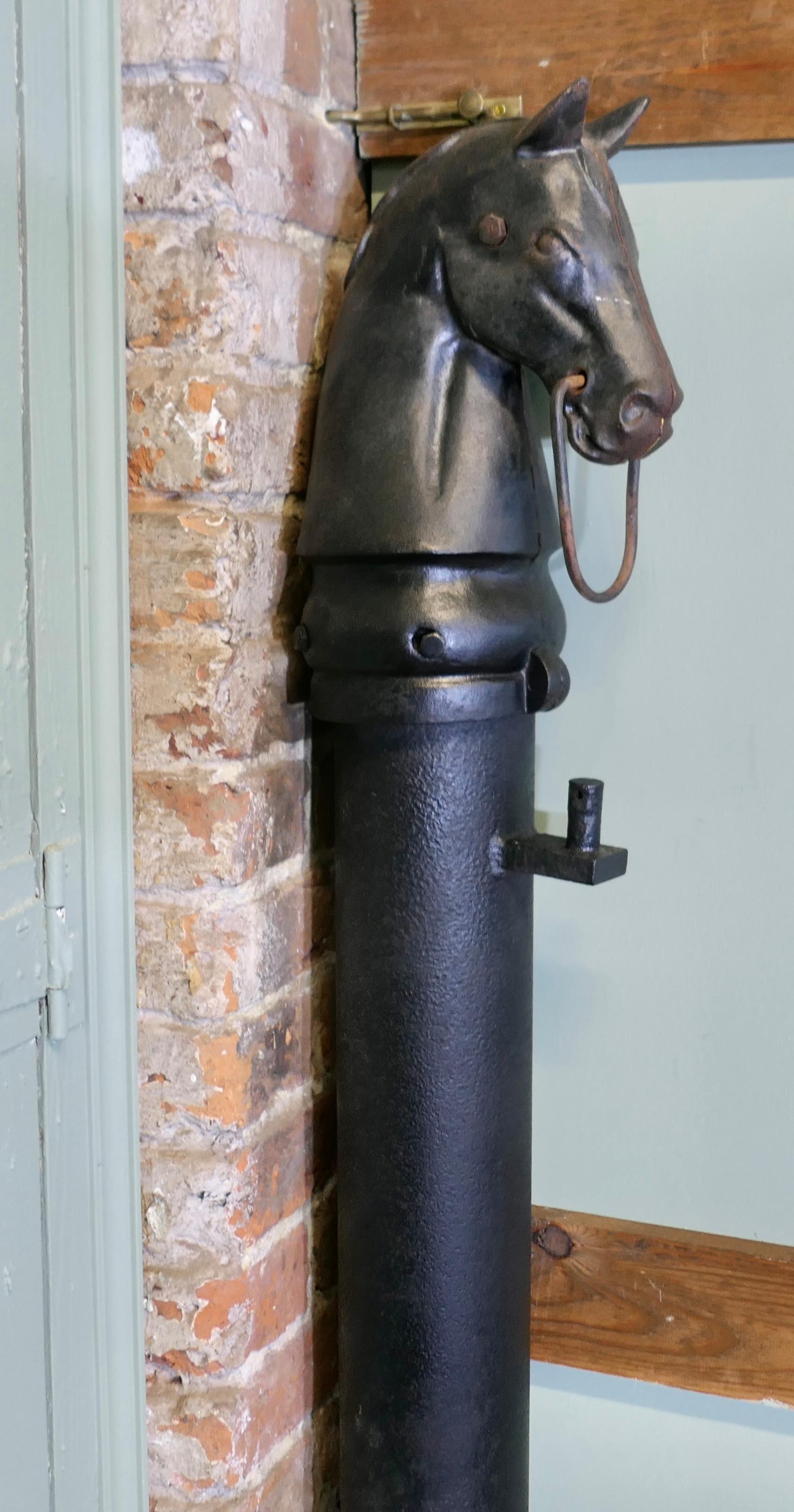 Victorian Cast Iron Horse Head, Hitching Post For Sale