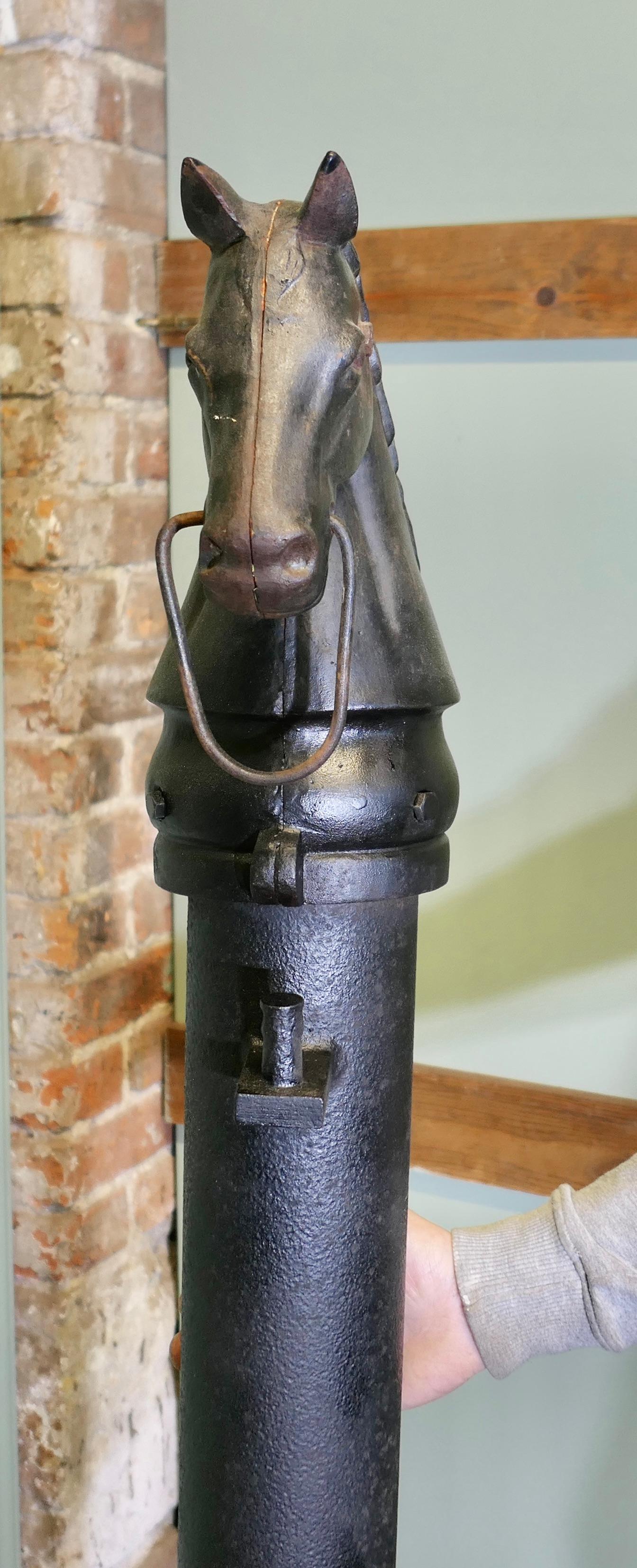 19th Century Cast Iron Horse Head, Hitching Post For Sale