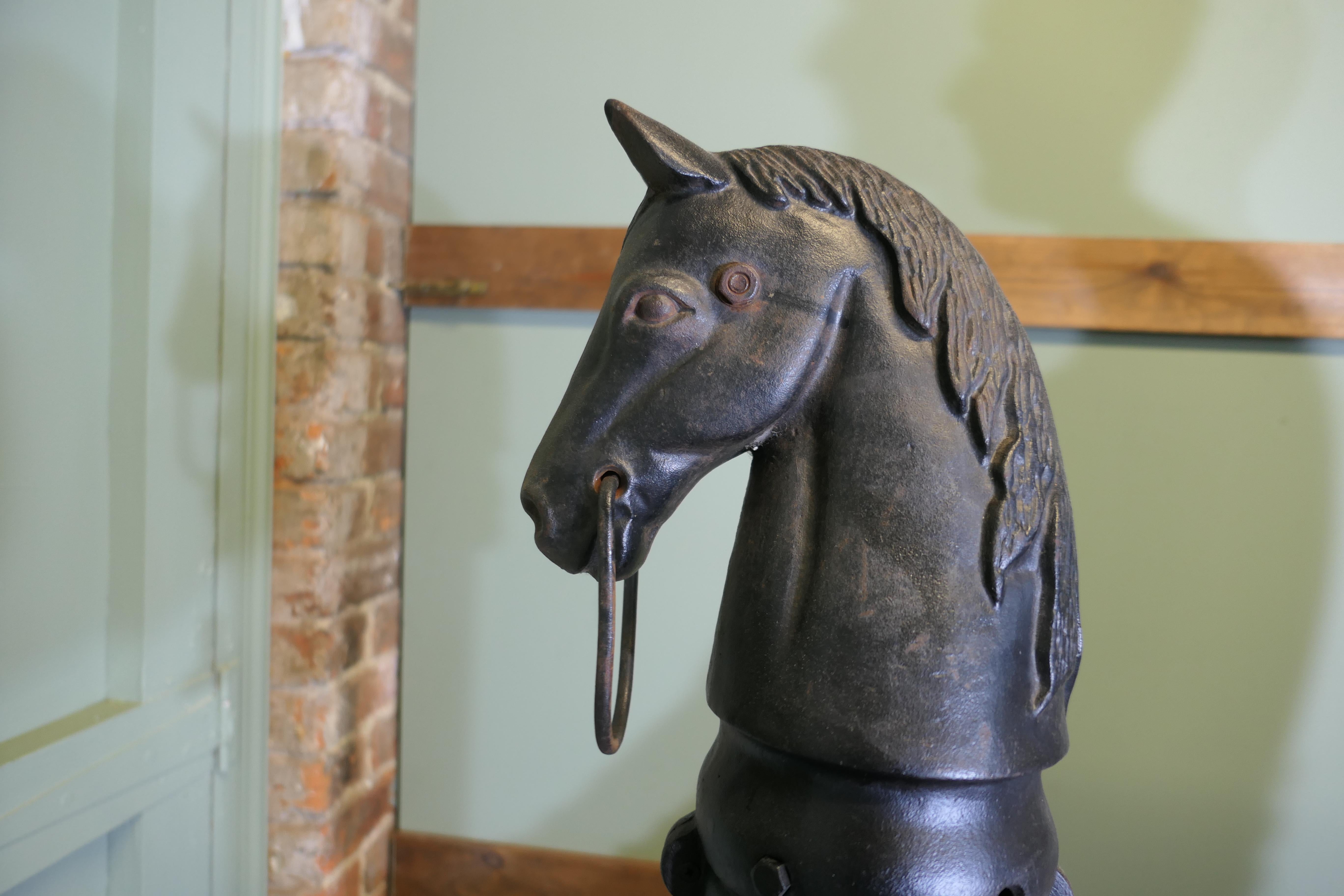 Cast Iron Horse Head, Hitching Post For Sale 2