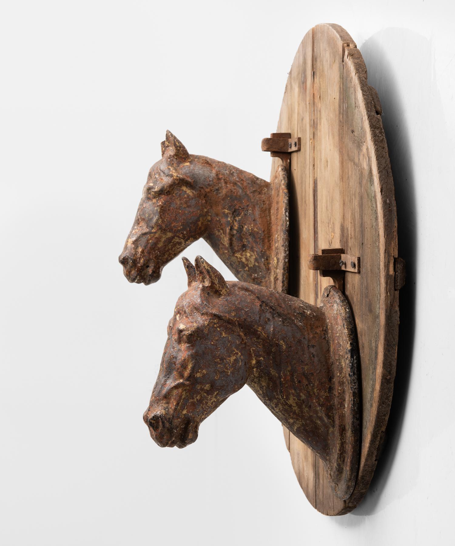 French Cast Iron Horse Stable Sign, France, circa 1800