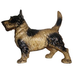 Vintage Cast Iron Hubley Scottish Terrier Door Stop