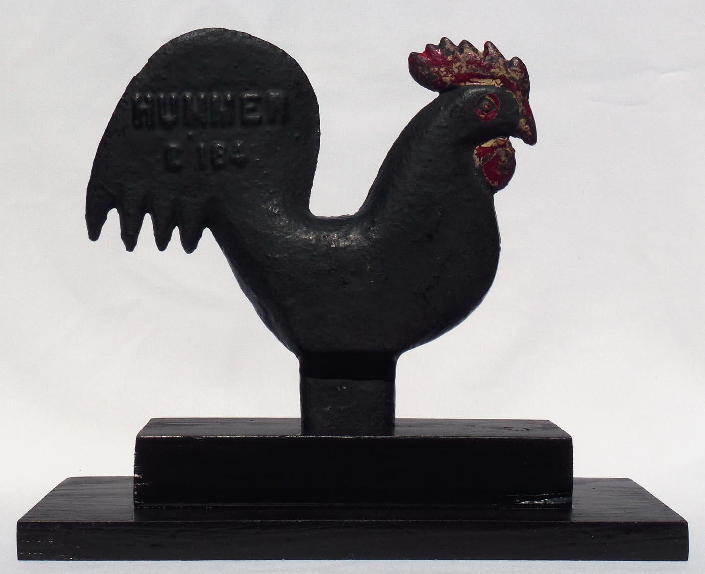 20th Century Cast Iron Hummer Rooster Windmill Weight by the Elgin Wind Power and Pump Co For Sale