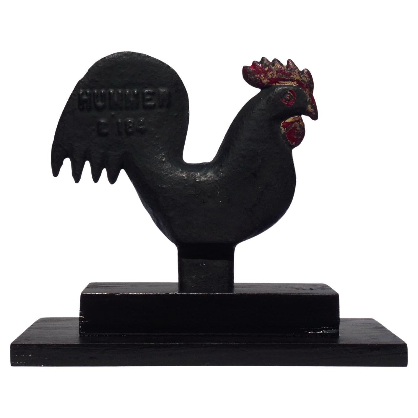Cast Iron Hummer Rooster Windmill Weight by the Elgin Wind Power and Pump Co For Sale