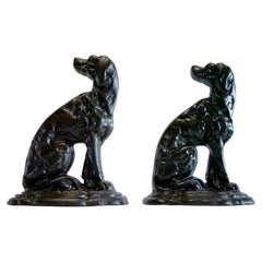 Cast Iron Hunting Dog Door Stops Assembled Pair