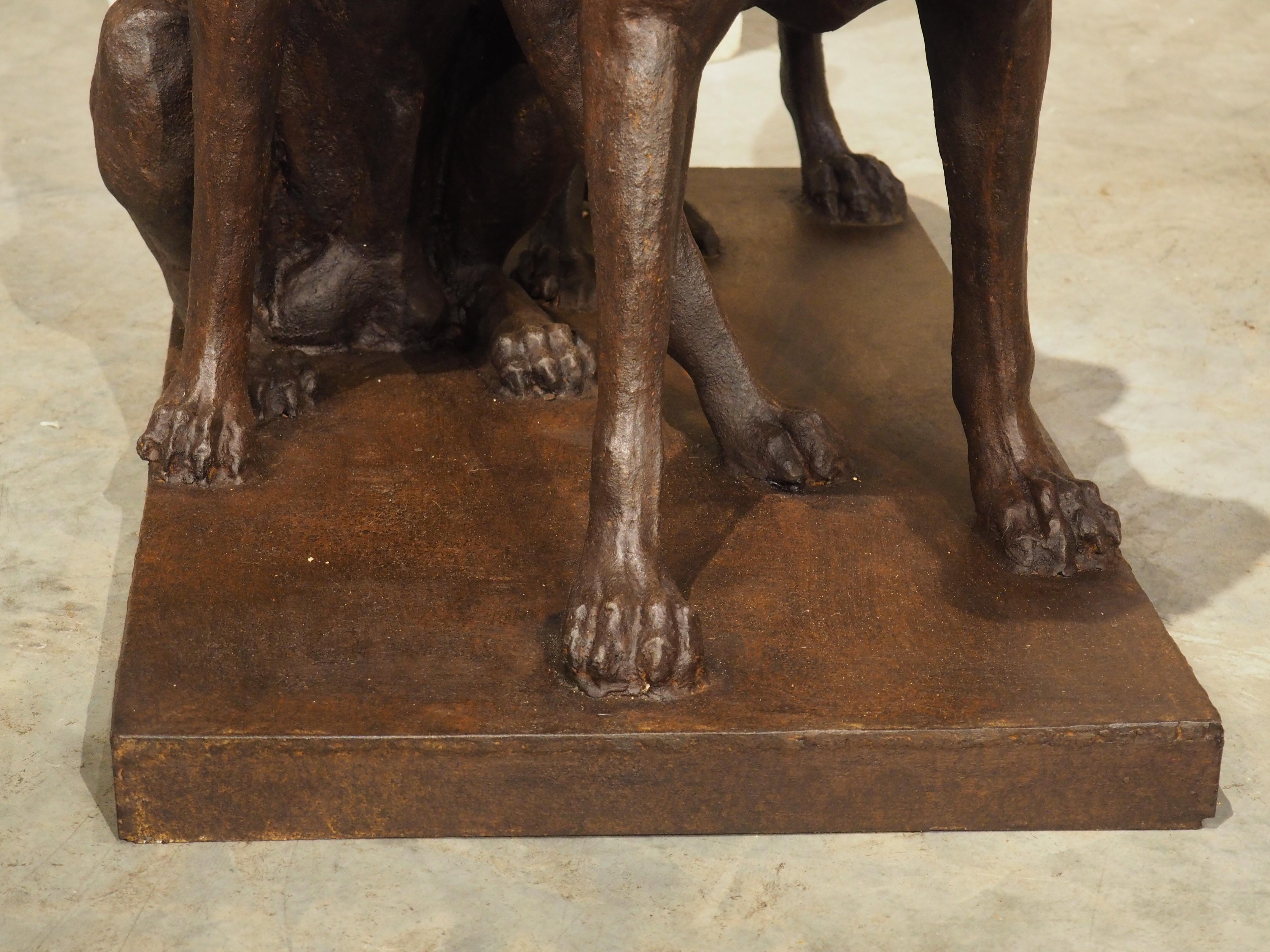 Statue de chiens de chasse, Seduisant et Lumineau, d'après Auguste Cain en vente 6