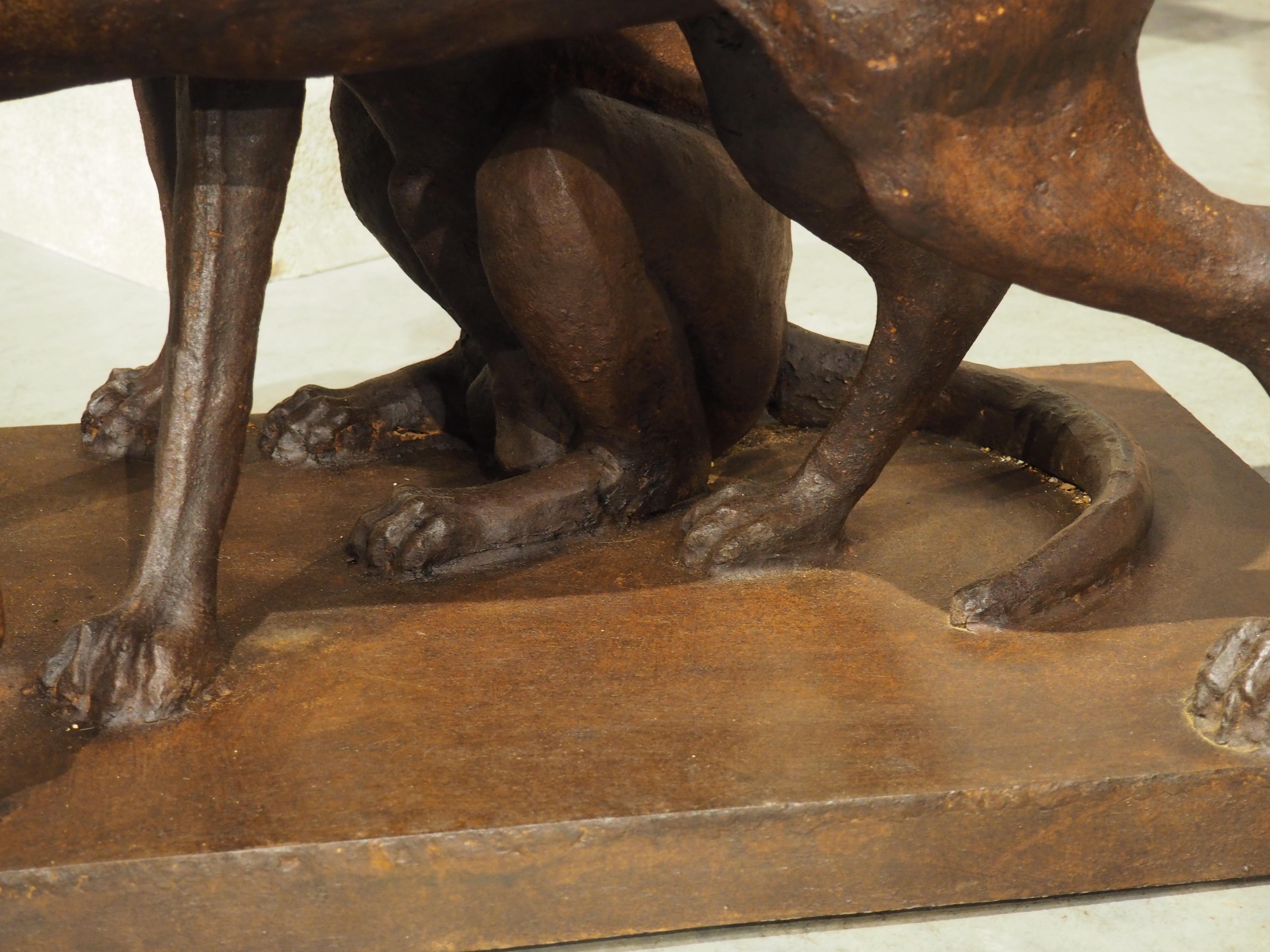 Statue de chiens de chasse, Seduisant et Lumineau, d'après Auguste Cain en vente 2