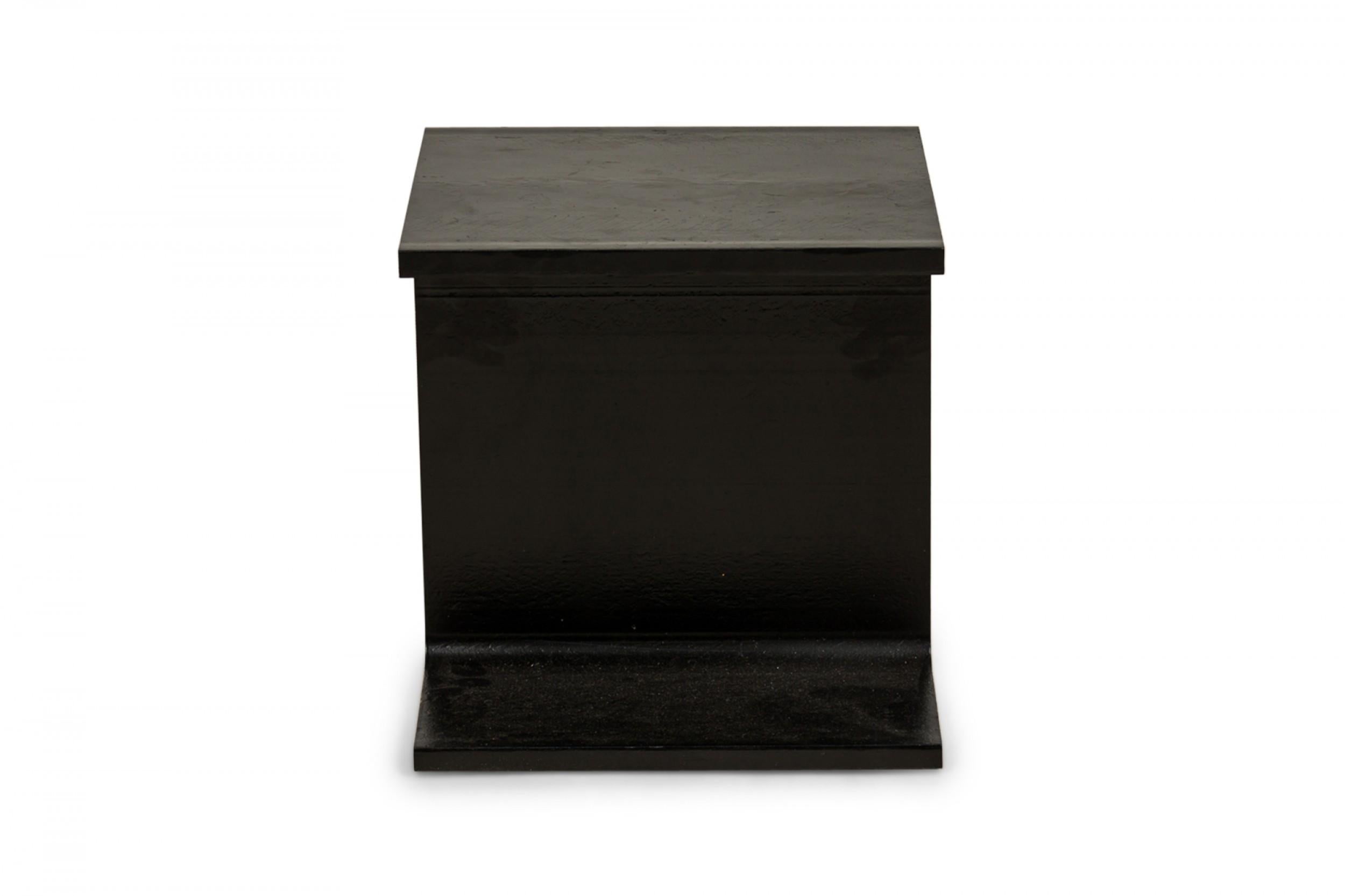 Mid-Century Modern One Cast Iron 'I-Beam' End / Side Table (manner of Ward Bennett)