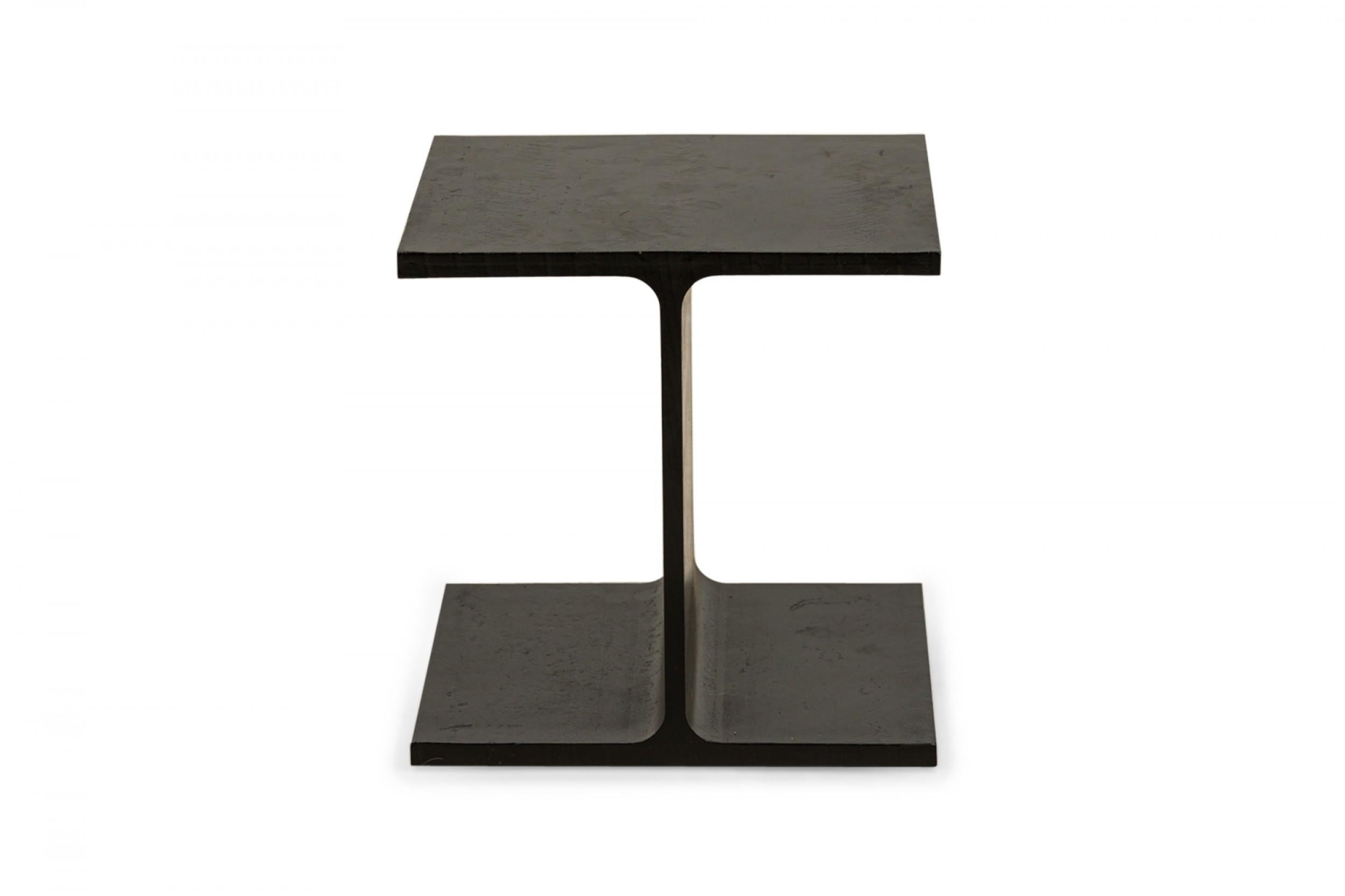 American One Cast Iron 'I-Beam' End / Side Table (manner of Ward Bennett)