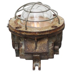 Cast Iron Industrial Clear Glass Wall Lamps Sconces by Grimmeisen, Paris, France