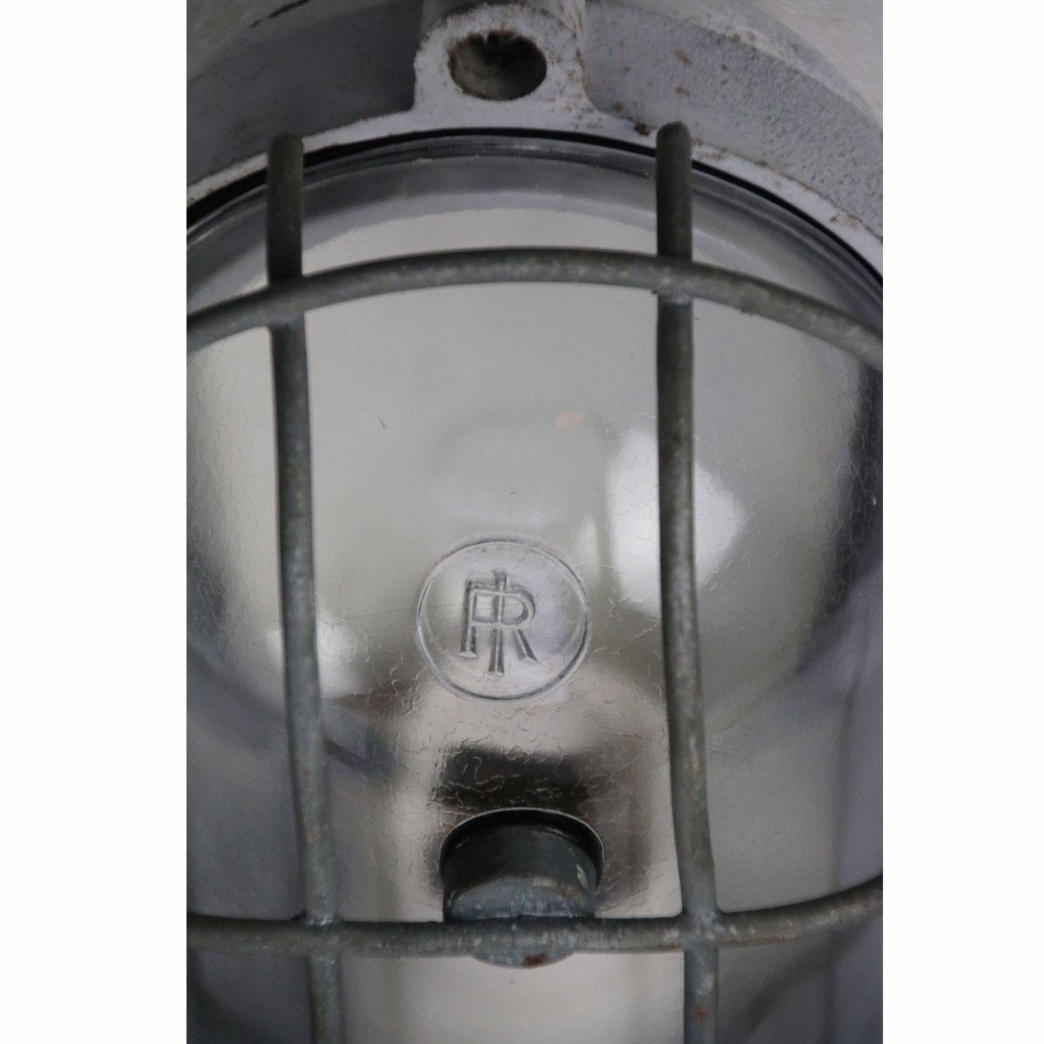 20th Century Cast Iron Industrial Clear Glass Wall Lamps Sconces by Industria Rotterdam For Sale