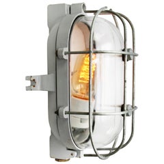 Lampade da parete in ghisa industriale con vetro trasparente di Industria Rotterdam