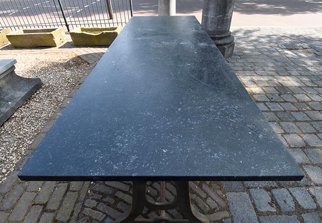 Nice cast iron Industrial table with bluestone top 19th century 
from France. In a very good state, comes from a mansion near
Paris, France.
