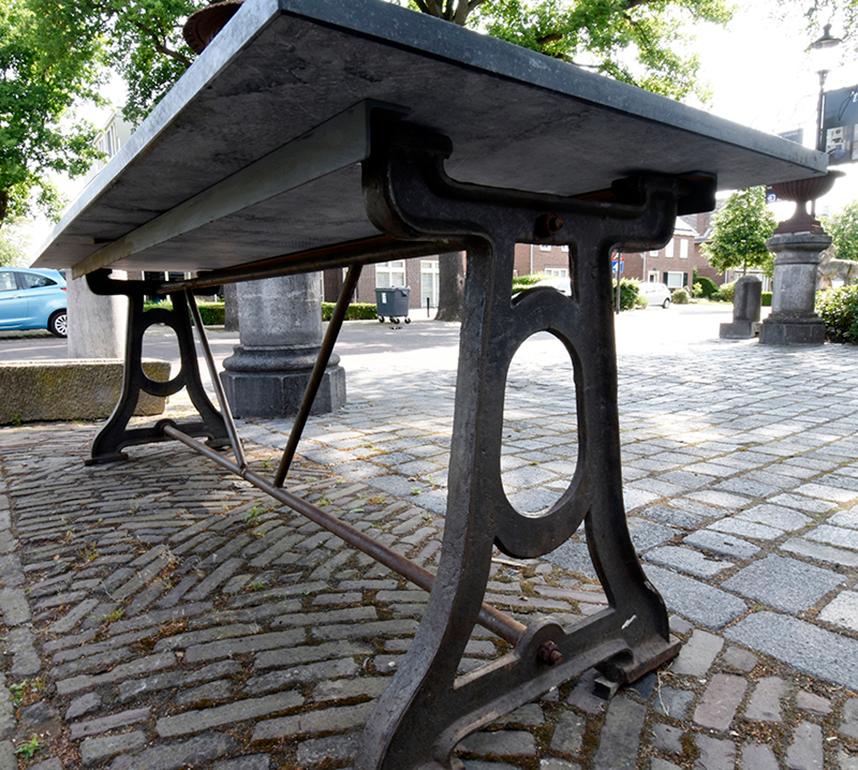Cast Iron Industrial French Table with Bluestone Top 19th Century 1