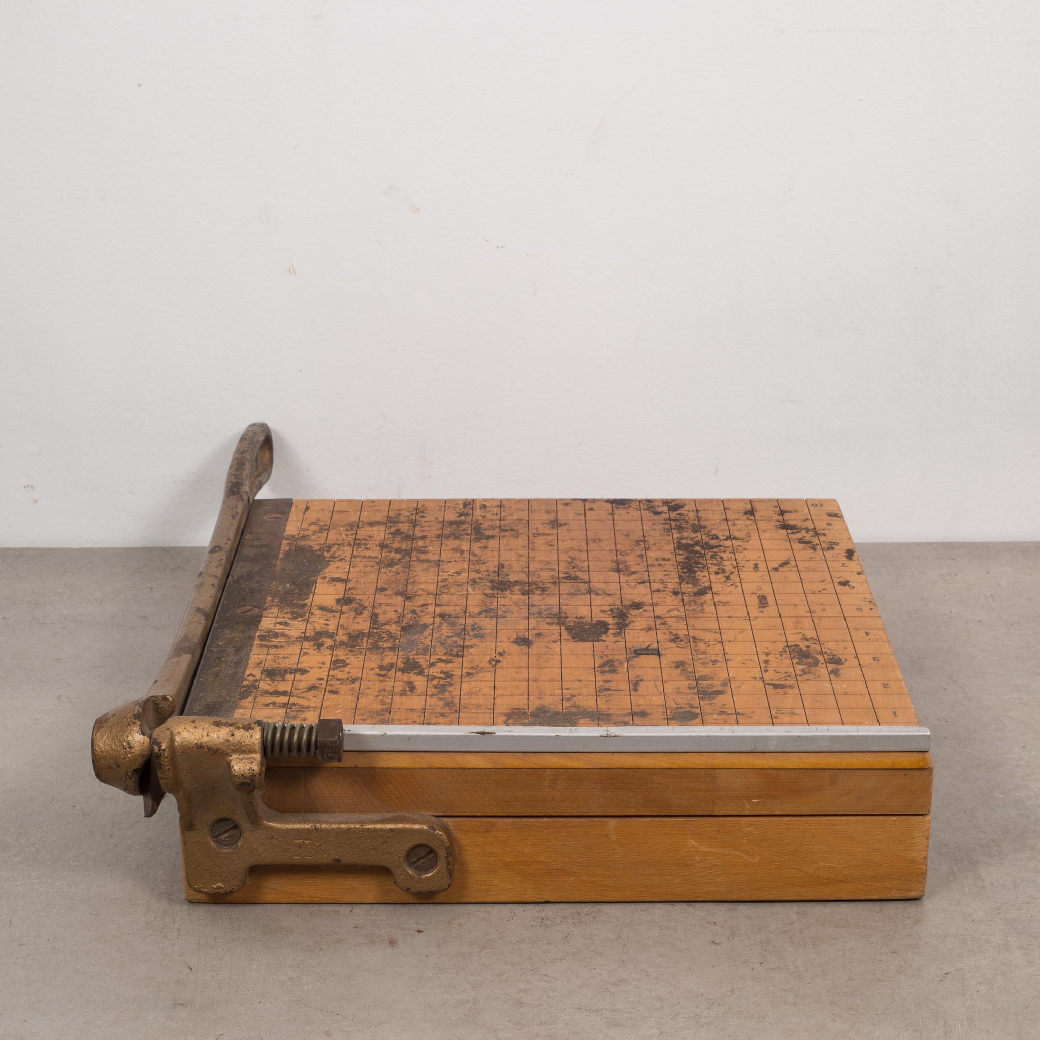 Wood Cast Iron Ingento No. 3 Paper Cutter, circa 1940