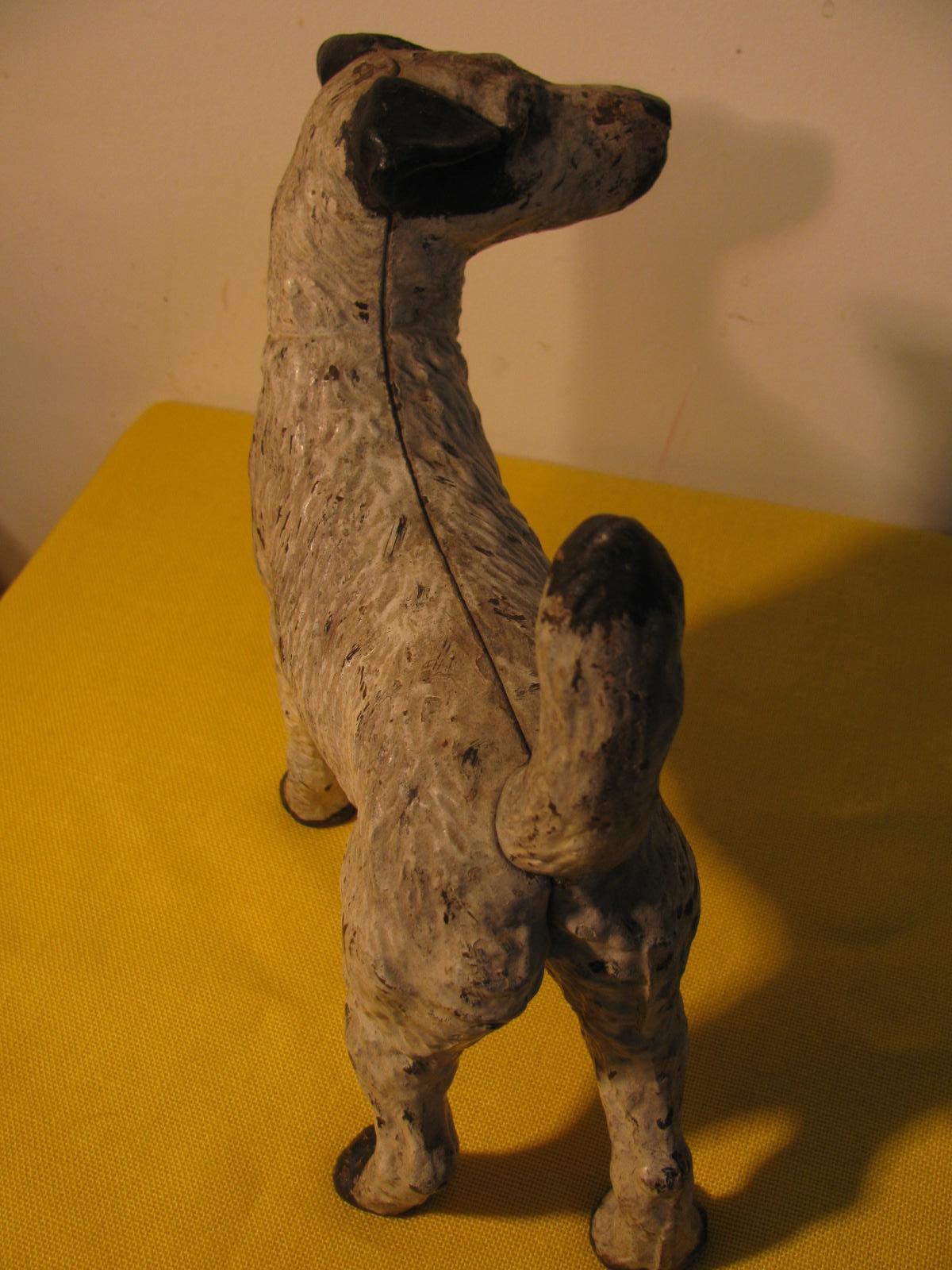 Early 20th Century Cast Iron Jack Russell Terrier Dog Door Stop