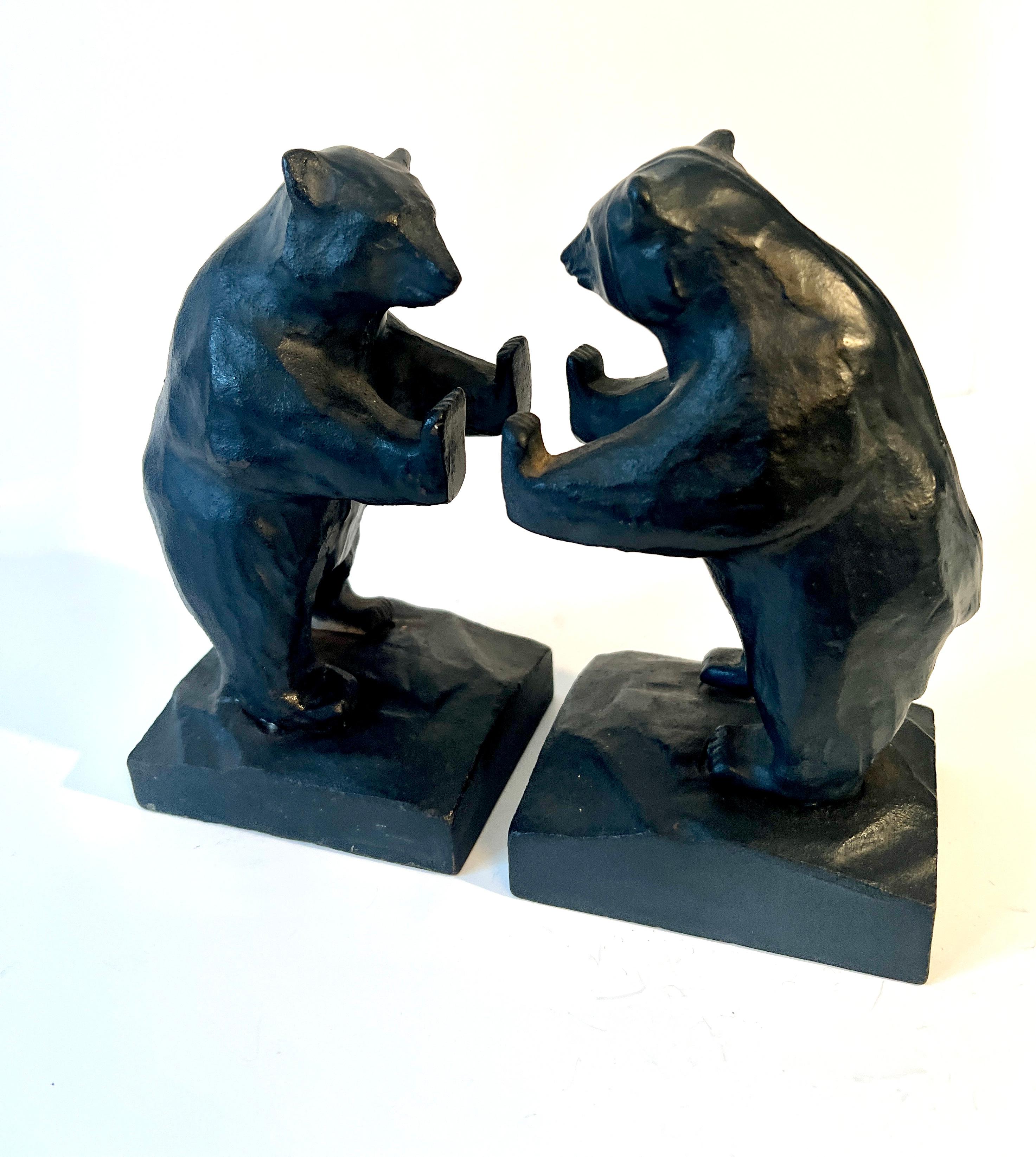 Cast Iron Japanese Grizzly Bear Bookends 1