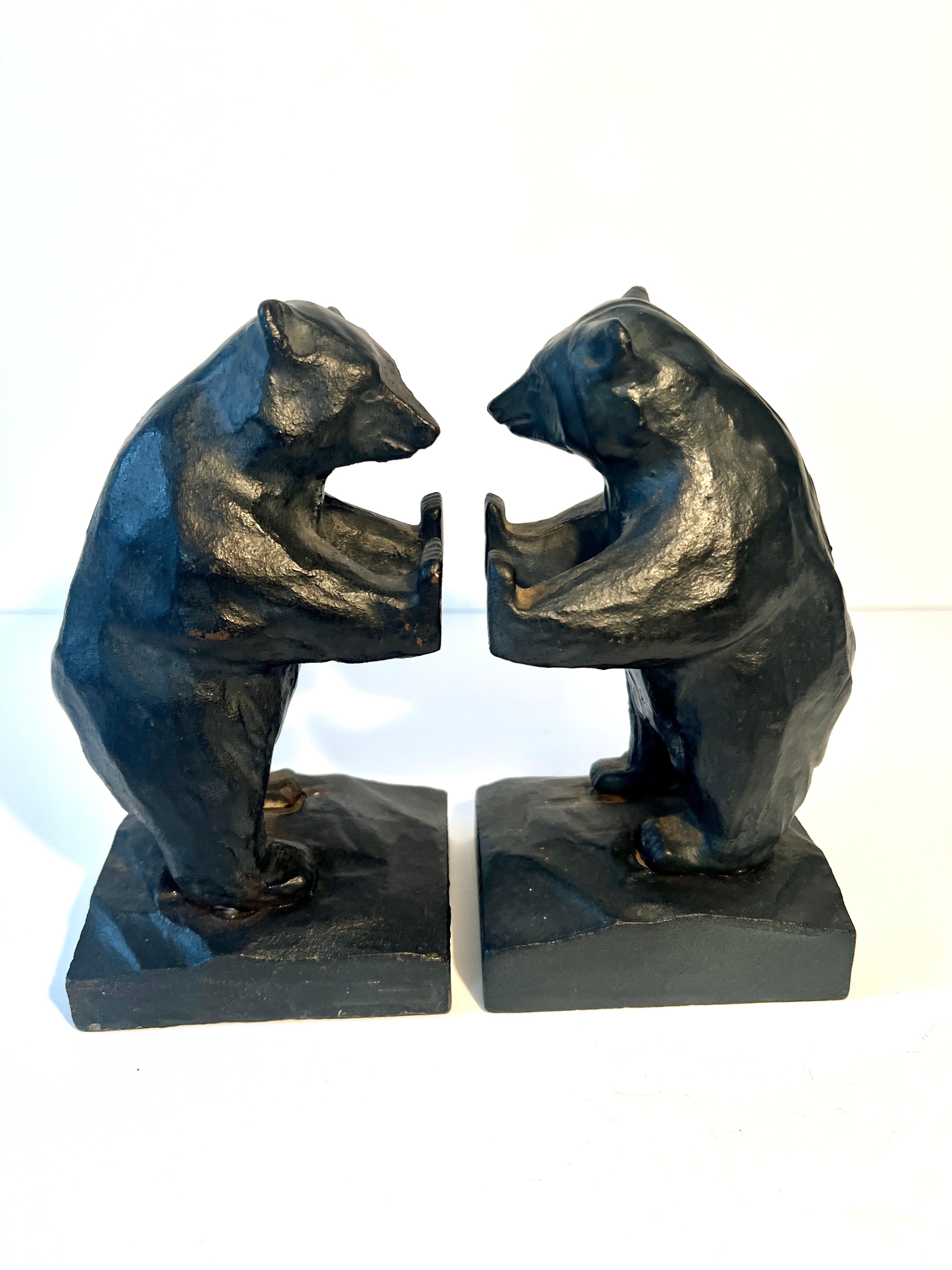 Cast Iron Japanese Grizzly Bear Bookends 3