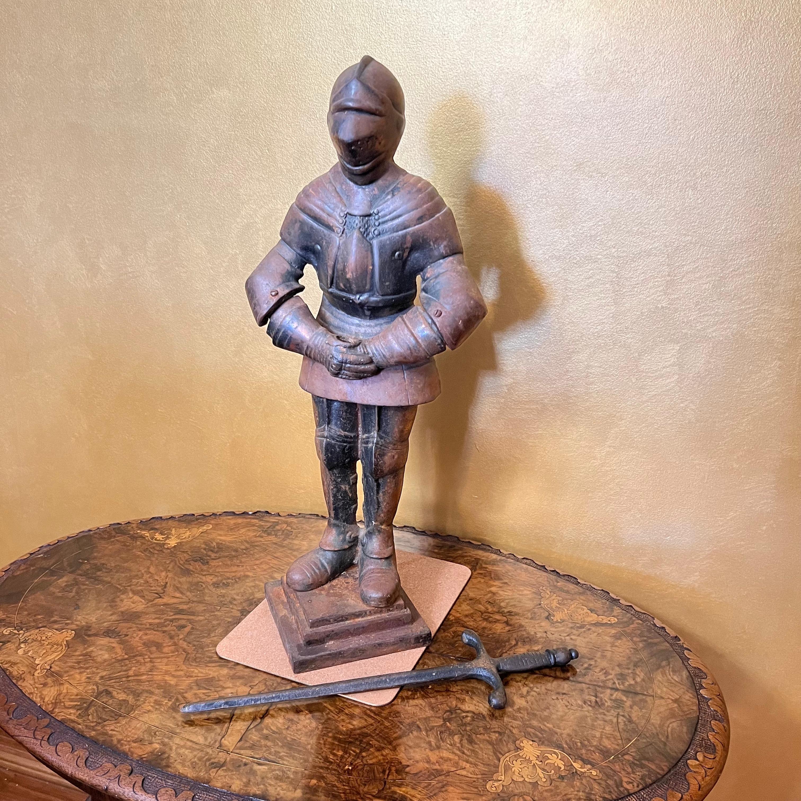 Cast Iron Knight With Sword For Sale 1