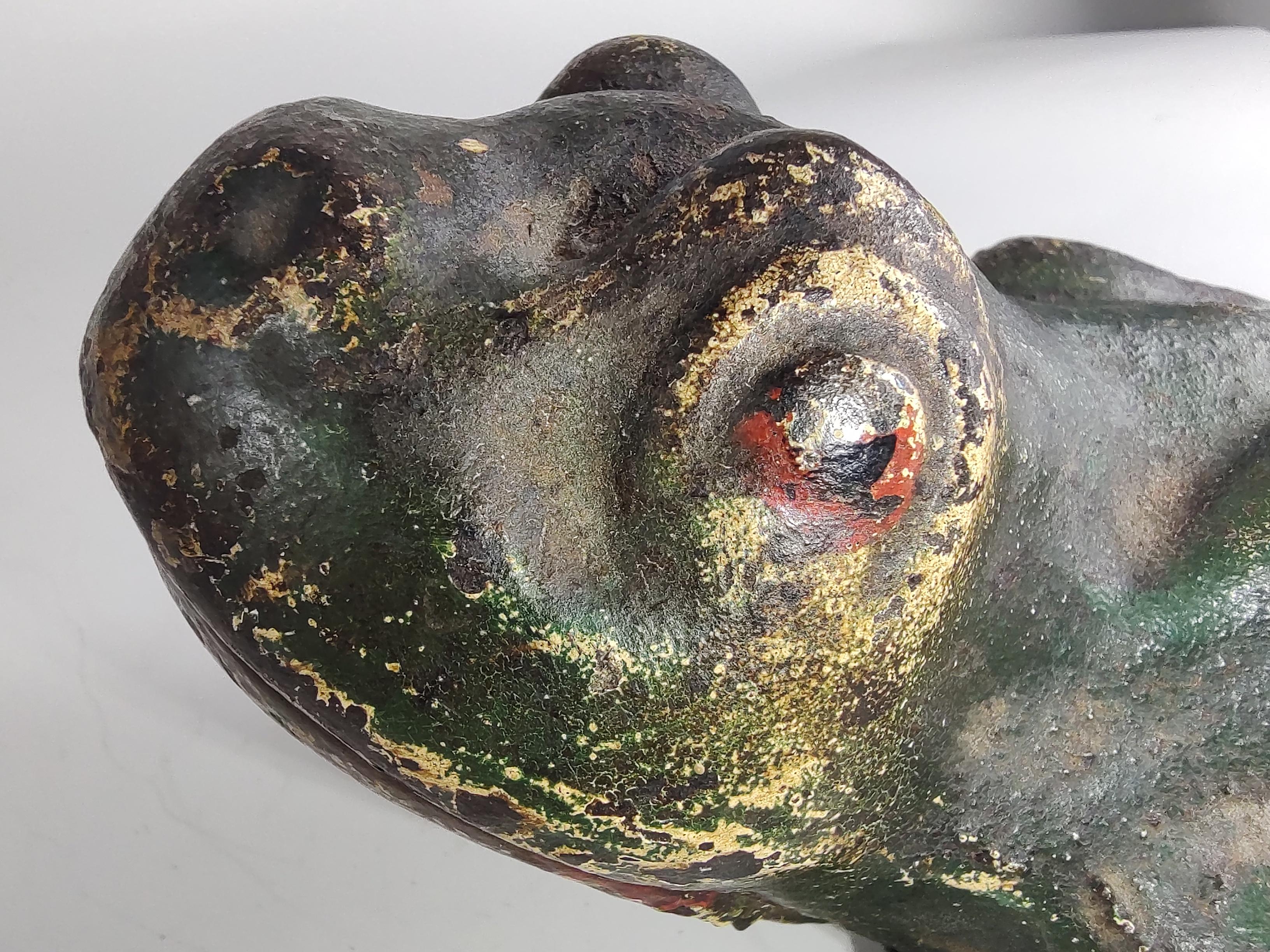 antique cast iron frog doorstop