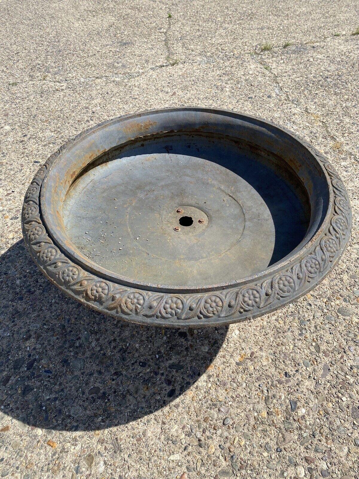 Cast Iron Low and Wide Round French Style Outdoor Garden Planter For Sale 4
