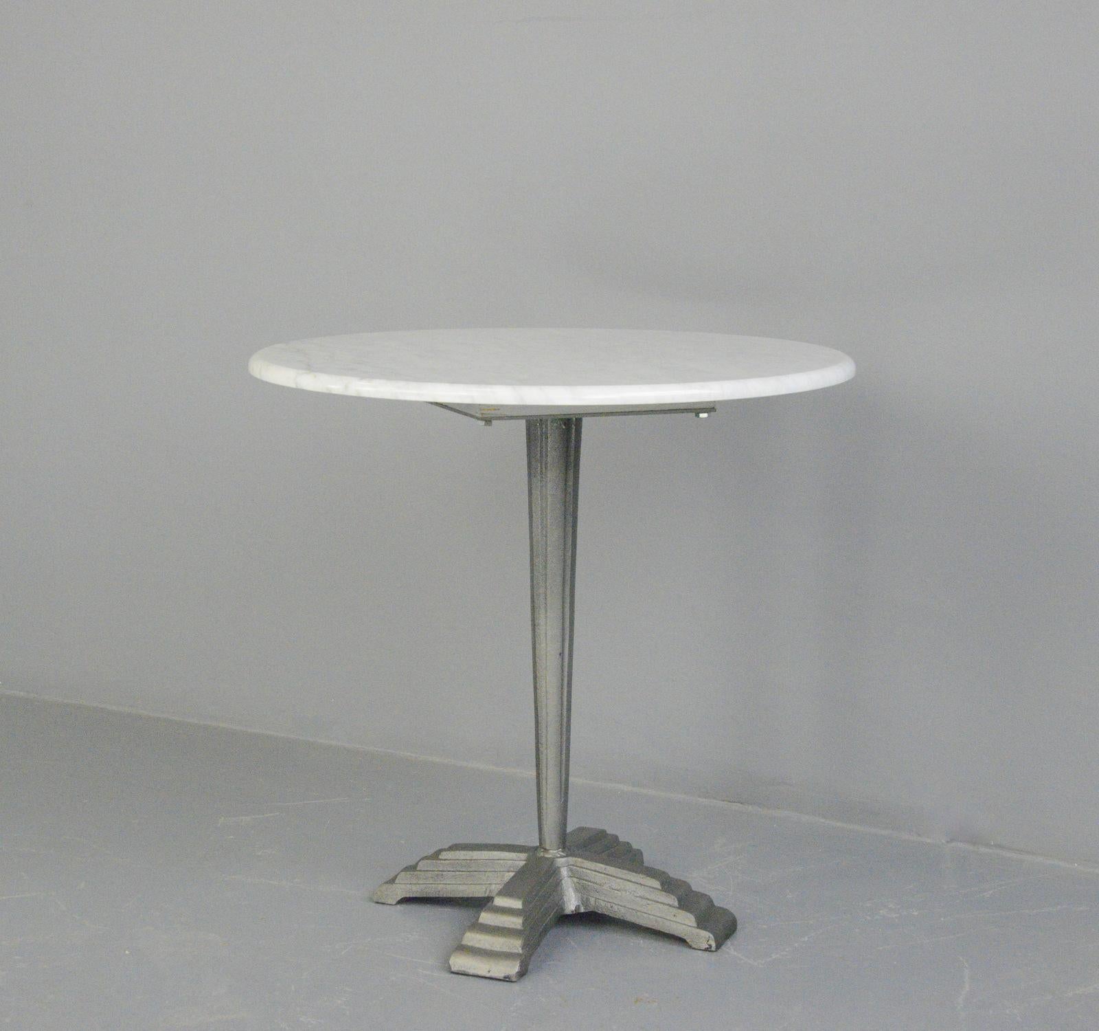 Cast Iron & Marble Art Deco Cafe Tables, Circa 1930s For Sale 2