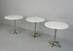 Cast Iron & Marble Art Deco Cafe Tables, Circa 1930s