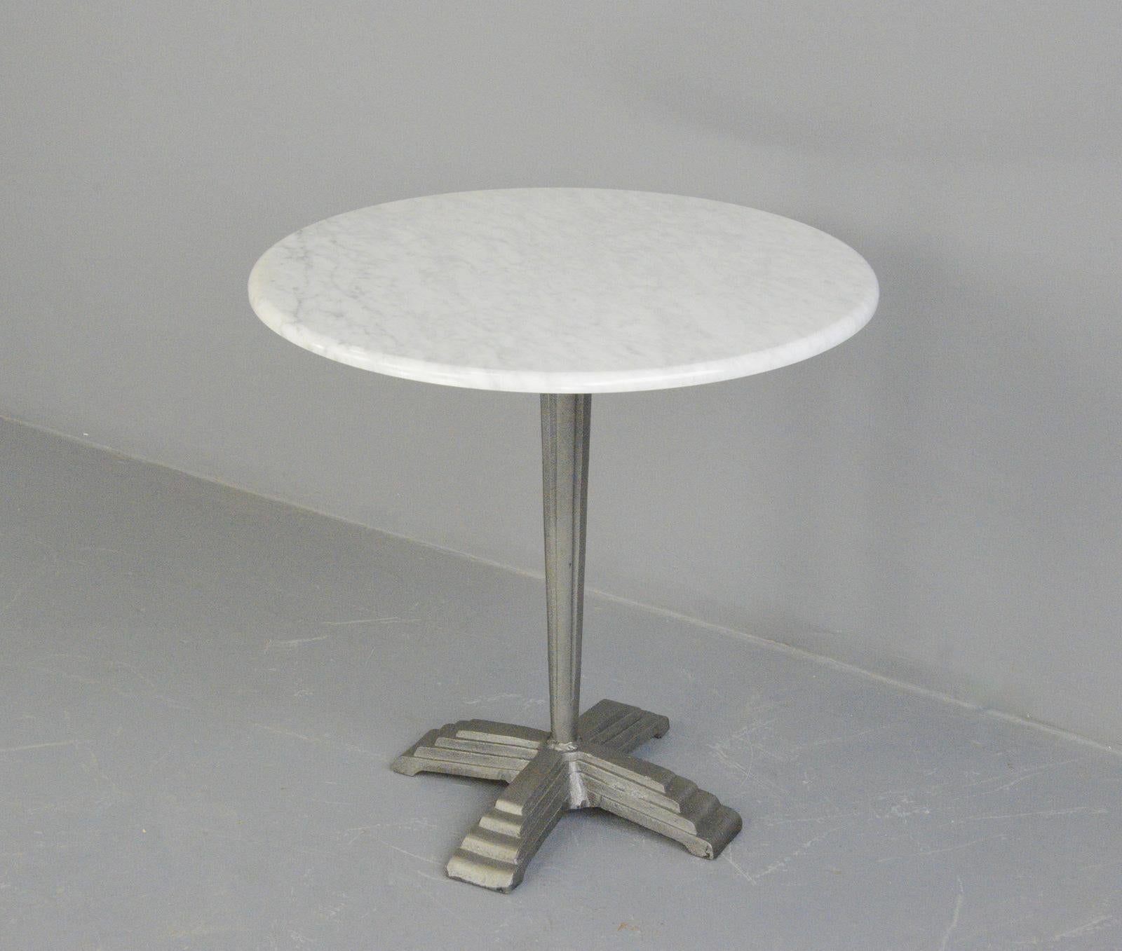 Cast Iron & Marble Art Deco Cafe Tables, Circa 1930s For Sale 1
