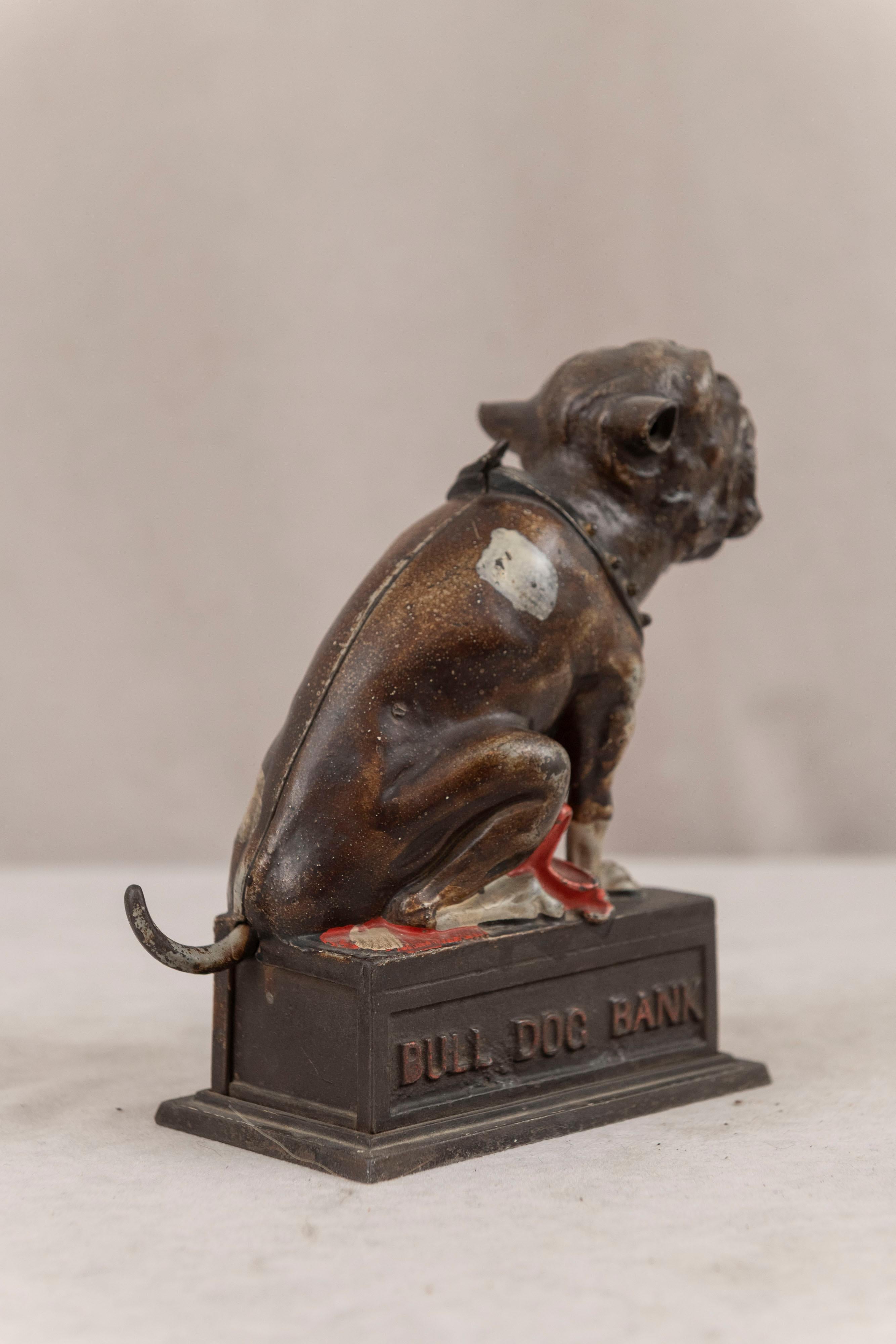 Calco Banca meccanica Bulldog in ghisa, di J & E Stevens, anni 1890, tutta originale in vendita