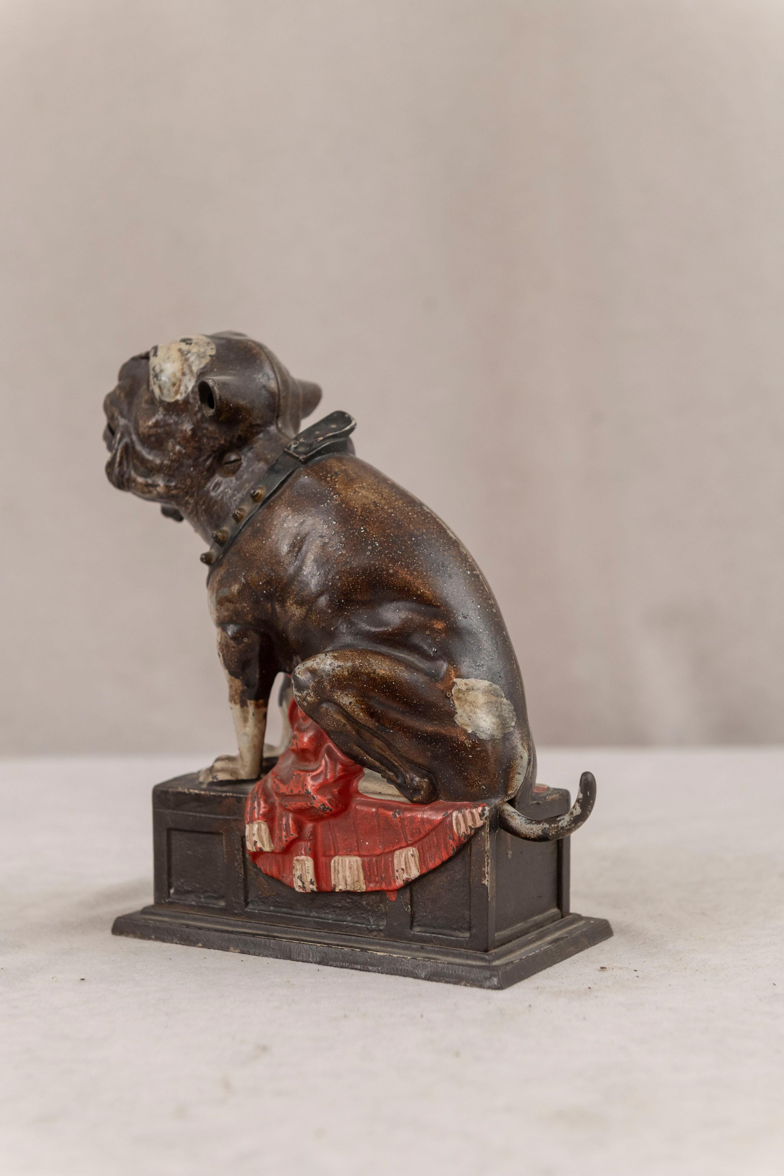 Banca meccanica Bulldog in ghisa, di J & E Stevens, anni 1890, tutta originale In condizioni buone in vendita a Petaluma, CA