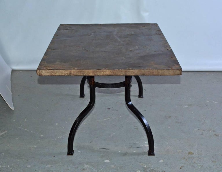 Cast Iron Metal Top Indoor or Outdoor Garden Coffee Table at 1stDibs