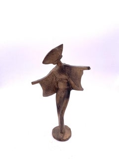 Cast Iron Midcentury Japanese Geisha Figurine