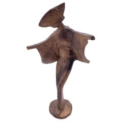Cast Iron Midcentury Japanese Geisha Figurine