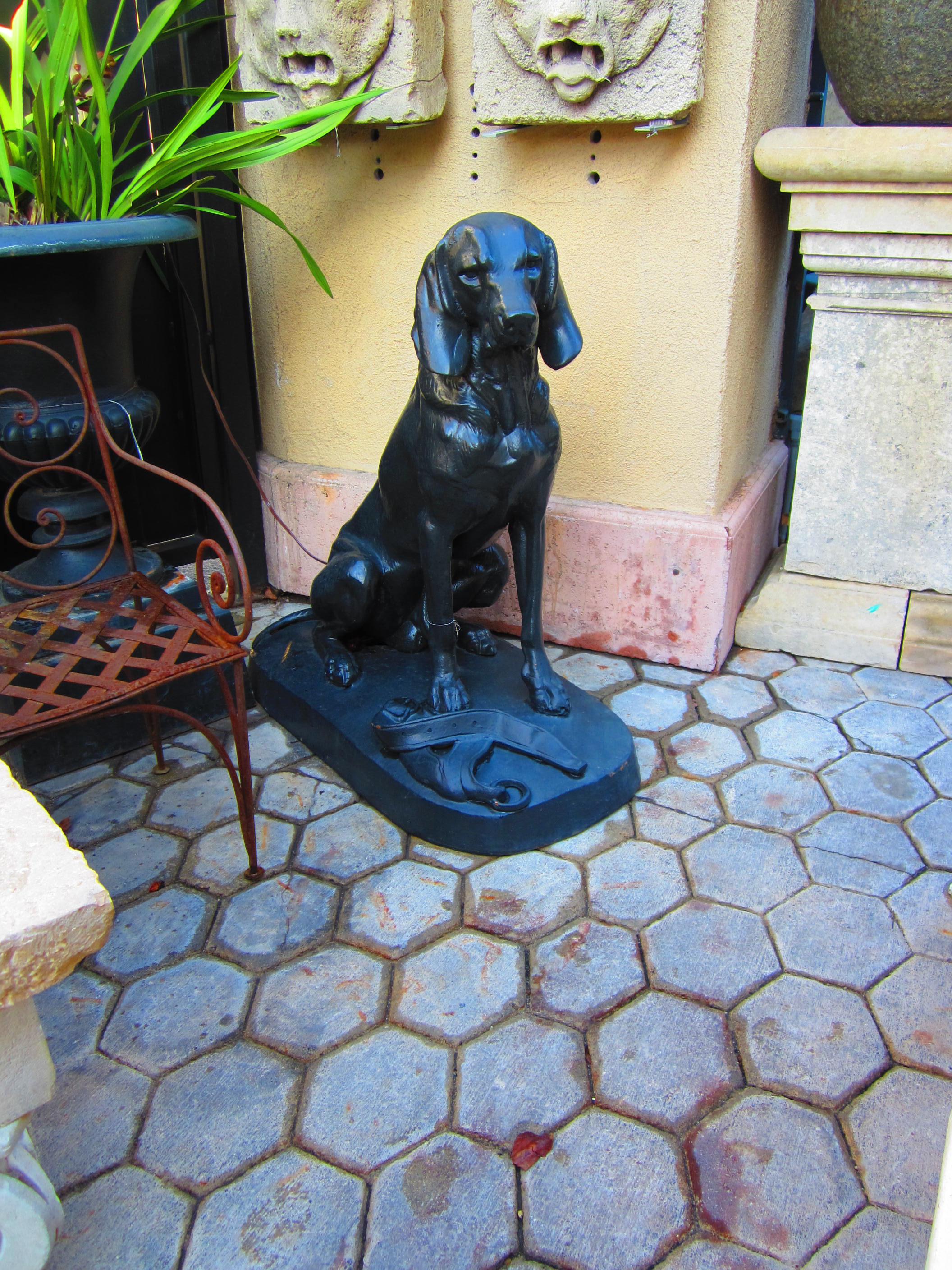 cast iron dog statue