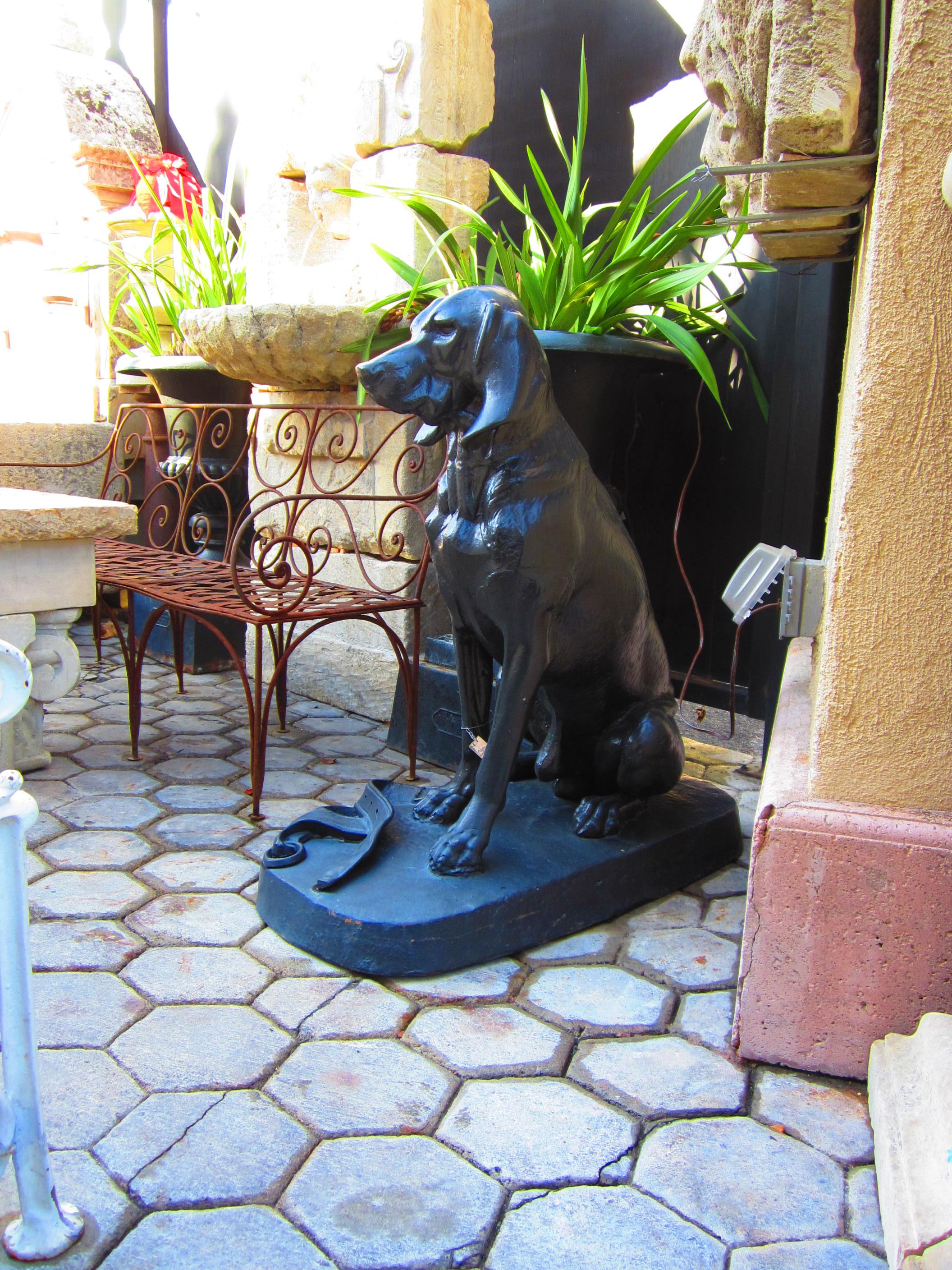 Cast Iron Model of a Hunting Dog Hound Garden Statue Antiques LA CA Center Piece 1