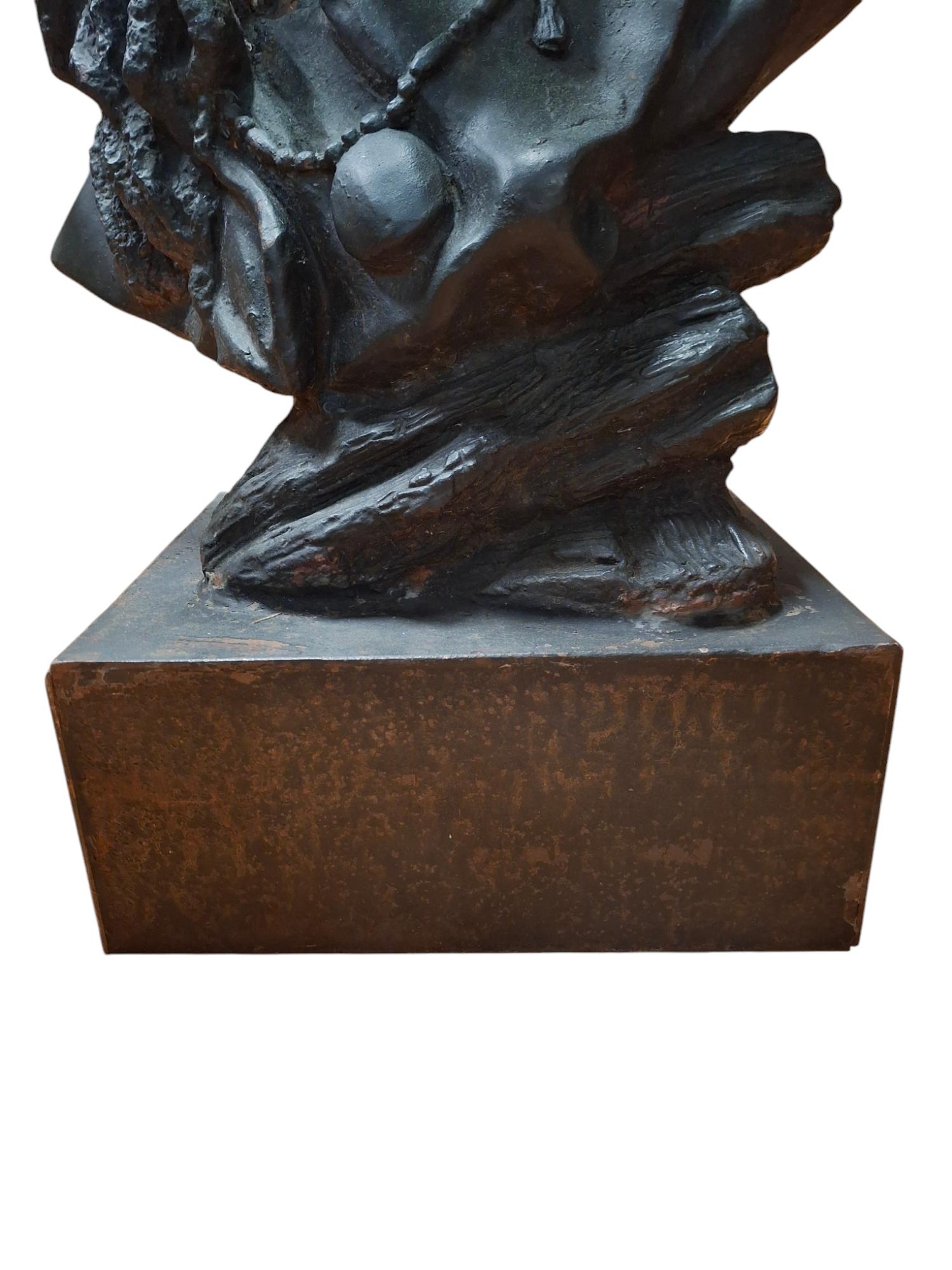 Cast Iron Native American Indian Chief Bust For Sale 8