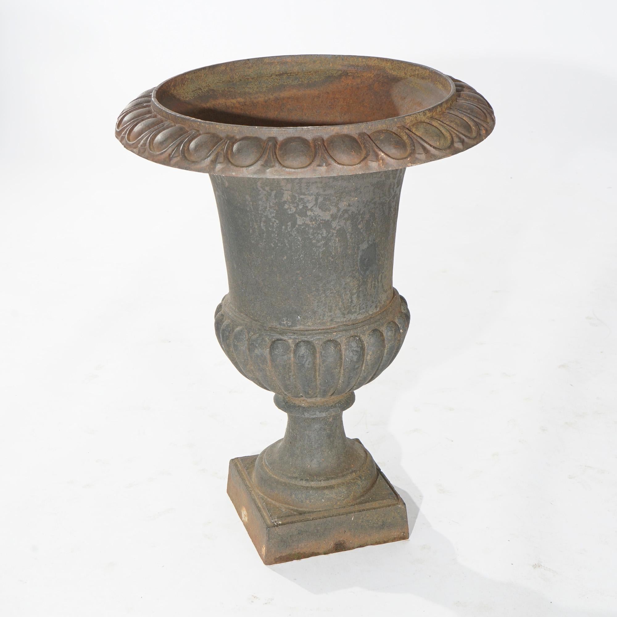 Cast Iron Neoclassical Garden Urn Planter 20th C 1