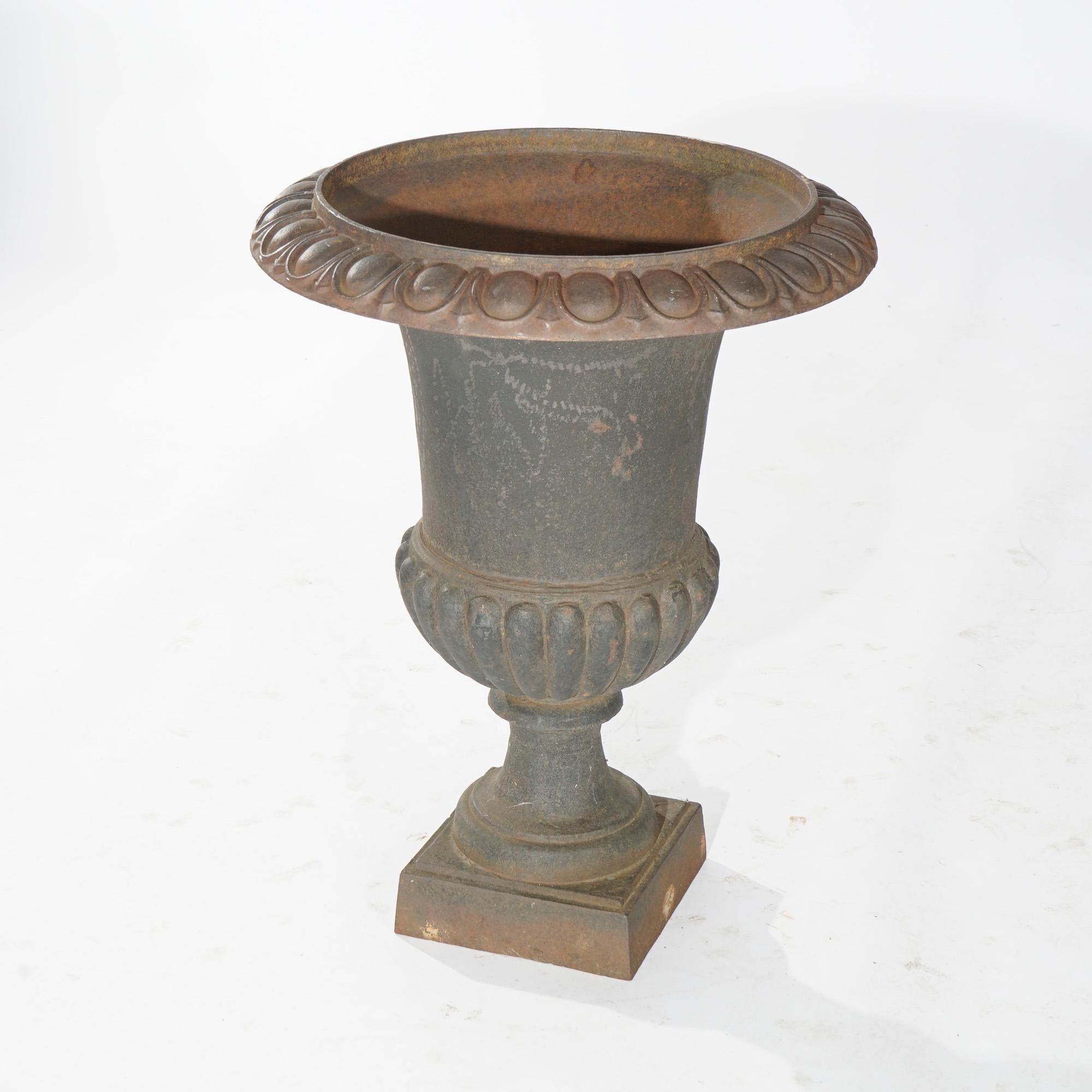 Cast Iron Neoclassical Garden Urn Planter 20th C 2