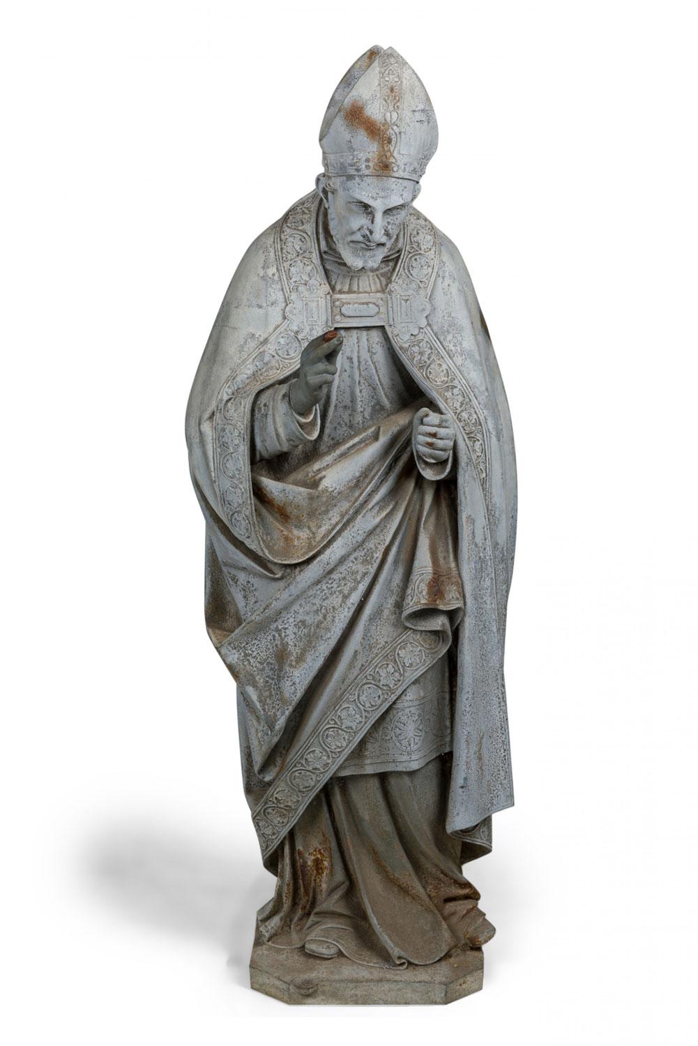 Statua di uomo santo in ghisa per esterni in vendita 3