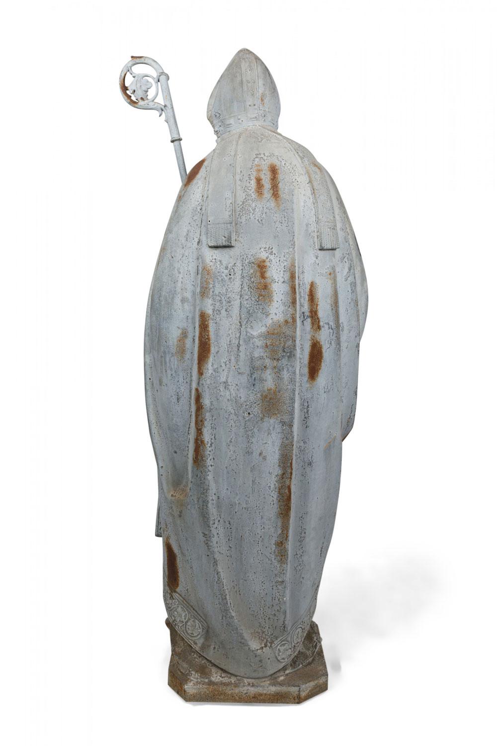 Biedermeier Statua di uomo santo in ghisa per esterni in vendita