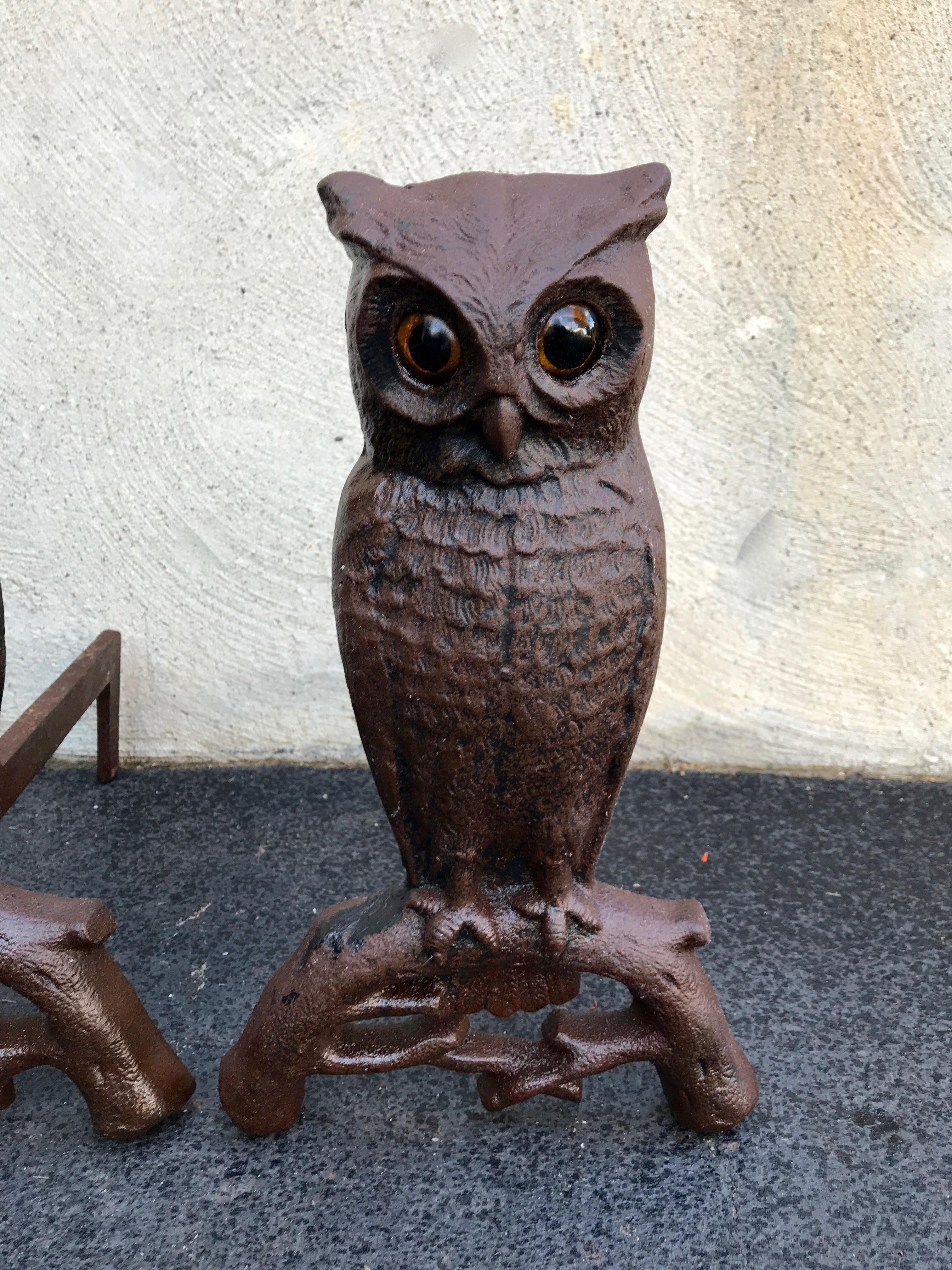 replacement glass eyes for owl andirons