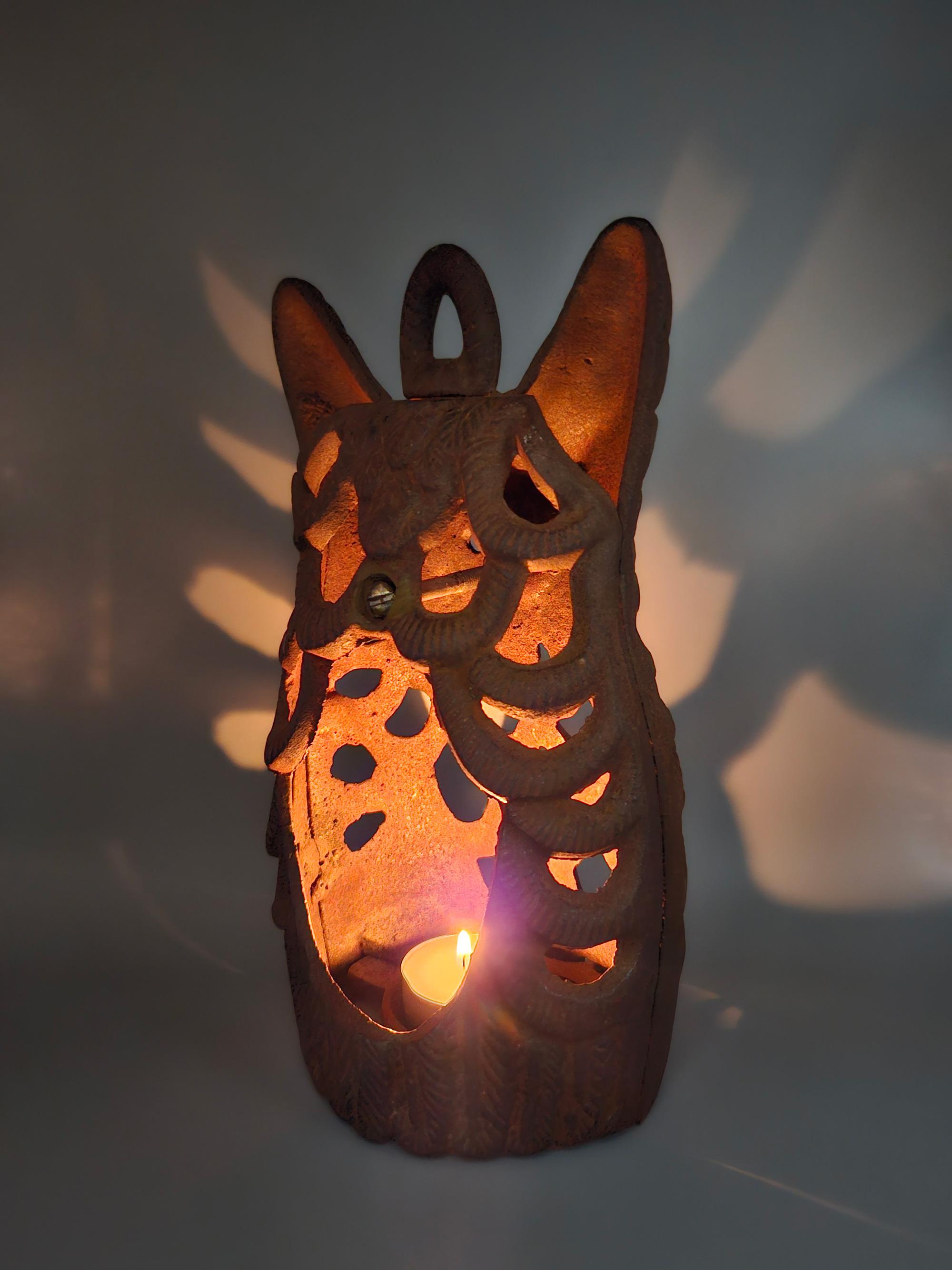 Cast Iron Owl Garden Lantern, Japan, Mid 20th Century For Sale 6