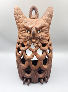 Cast Iron Owl Garden Lantern, Japan, Mid 20th Century