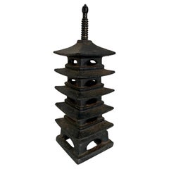 Cast Iron Pagoda Censer or Paperweight