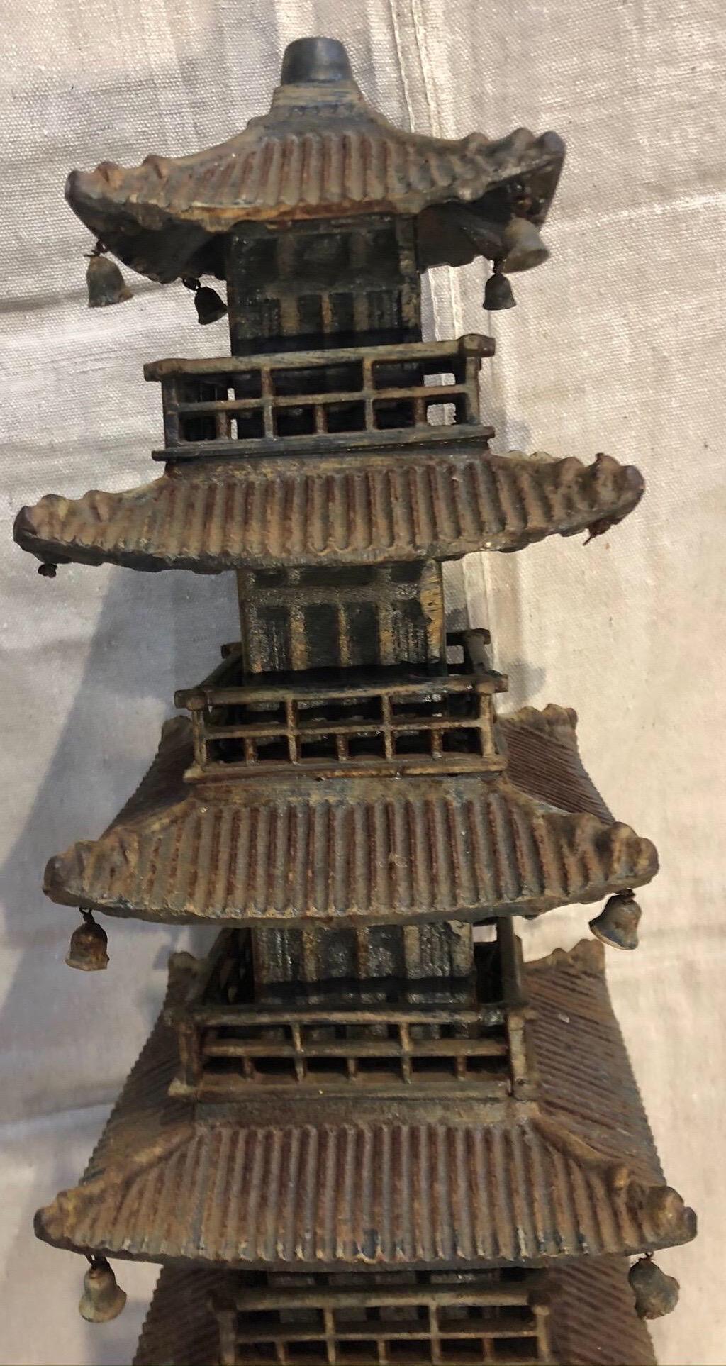 Cast Iron Pagoda In Good Condition In Charleston, SC