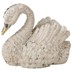 Antique Cast Iron Painted Swan